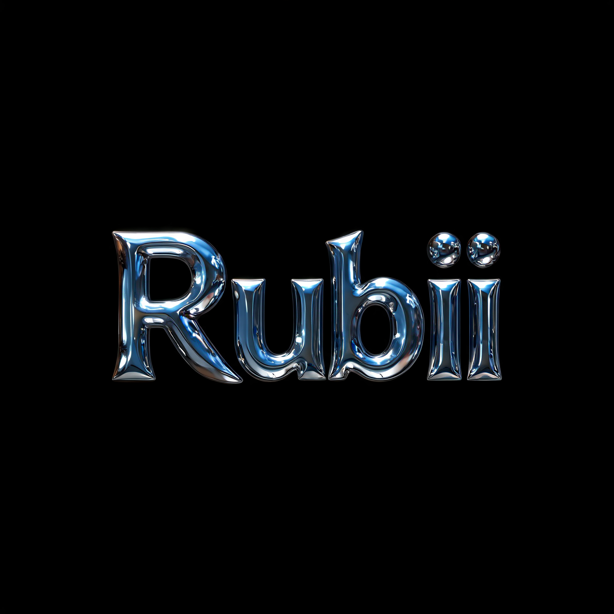 "Rubii" — Cyberpunk Chrome text effect