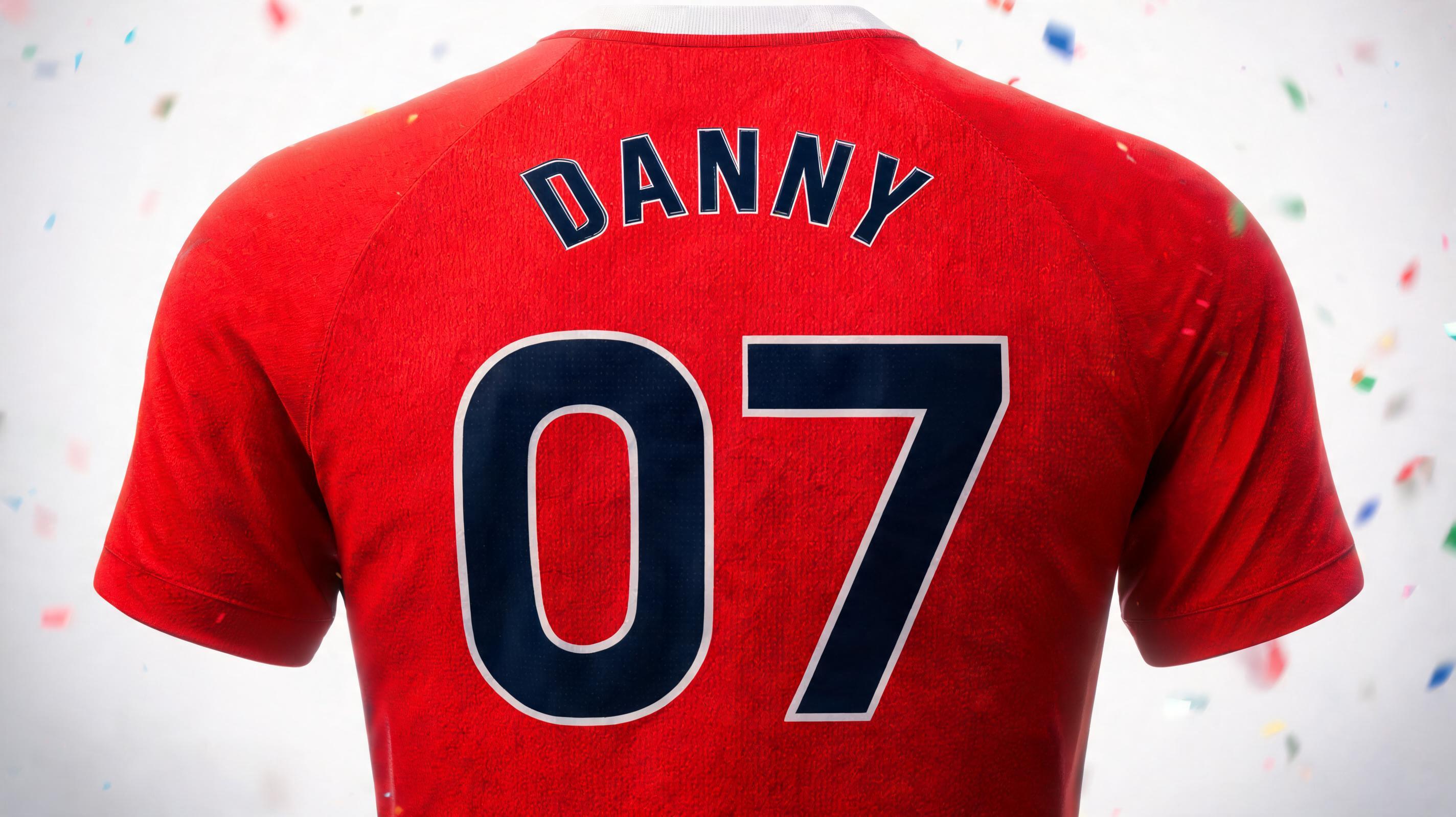 "DANNY 
07" — Sports Football | AI Text Effect Generator