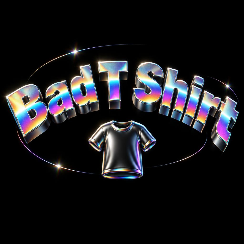 "Bad T Shirt" — 3d Bold Holographic text effect
