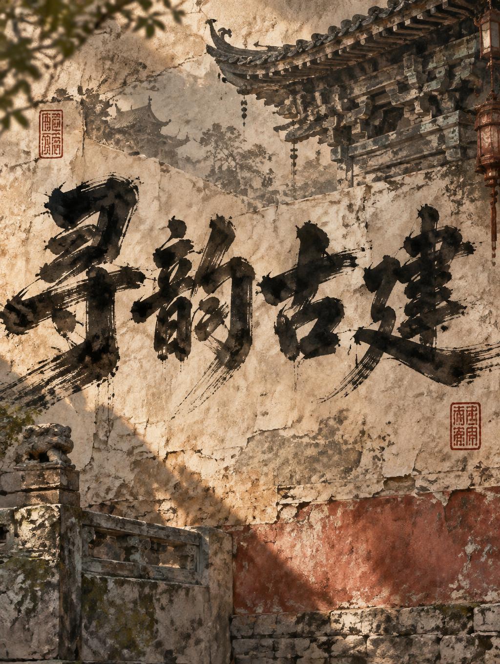 "寻韵古建" — Brush Stroke | AI Text Effect Generator