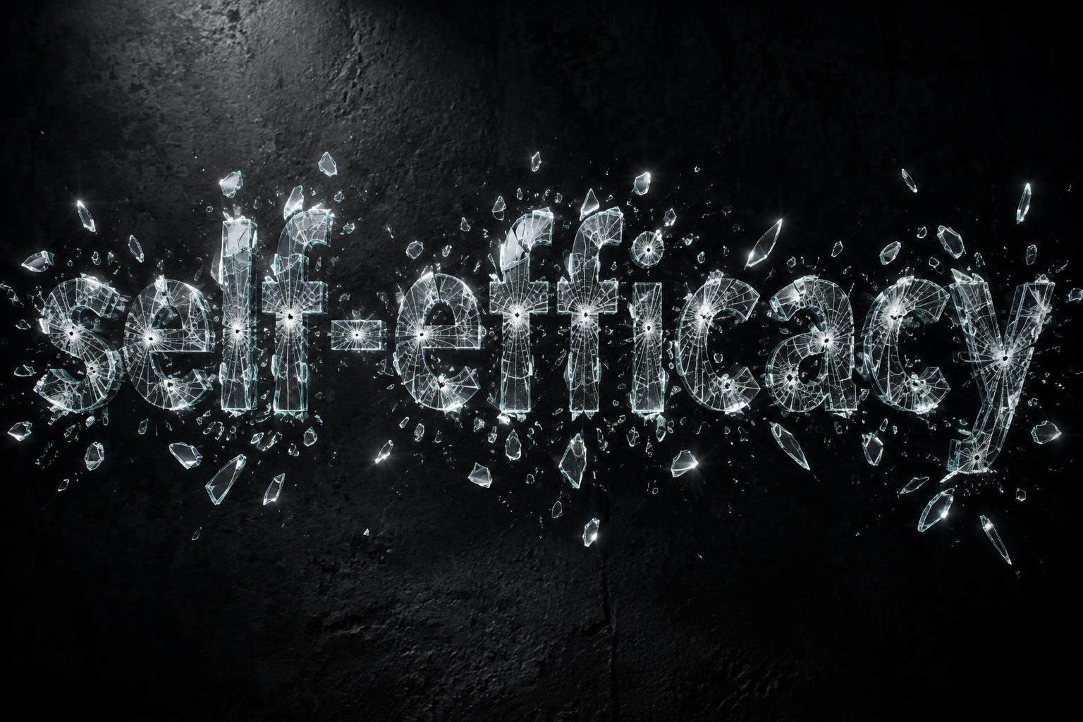 "self-efficacy" — Glass Broken text effect