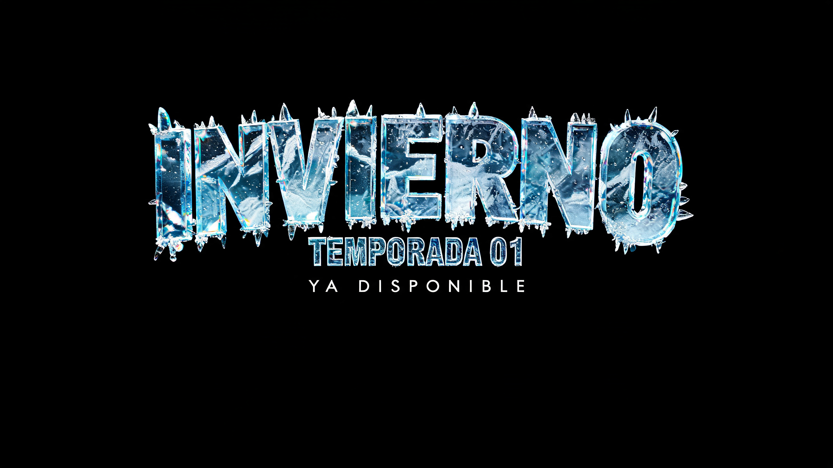 "INVIERNO
TEMPORADA 01
YA DISPONIBLE" — Glass | AI Text Effect Generator