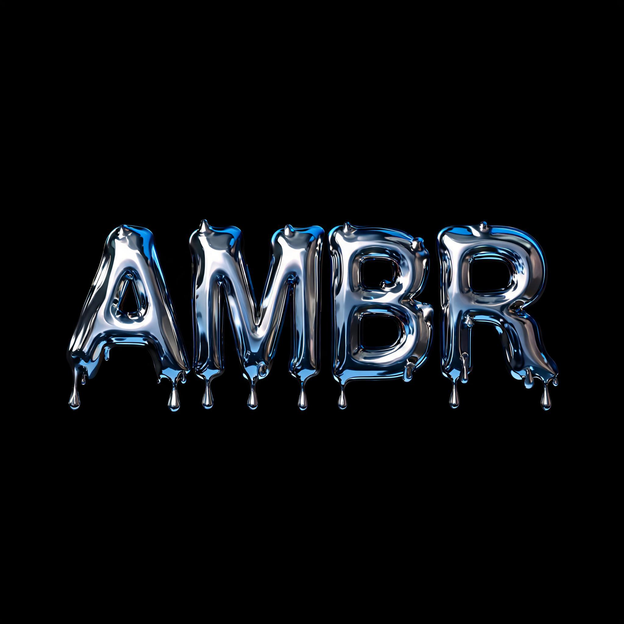 "AMBR" — Chrome Metal 3d | AI Text Effect Generator