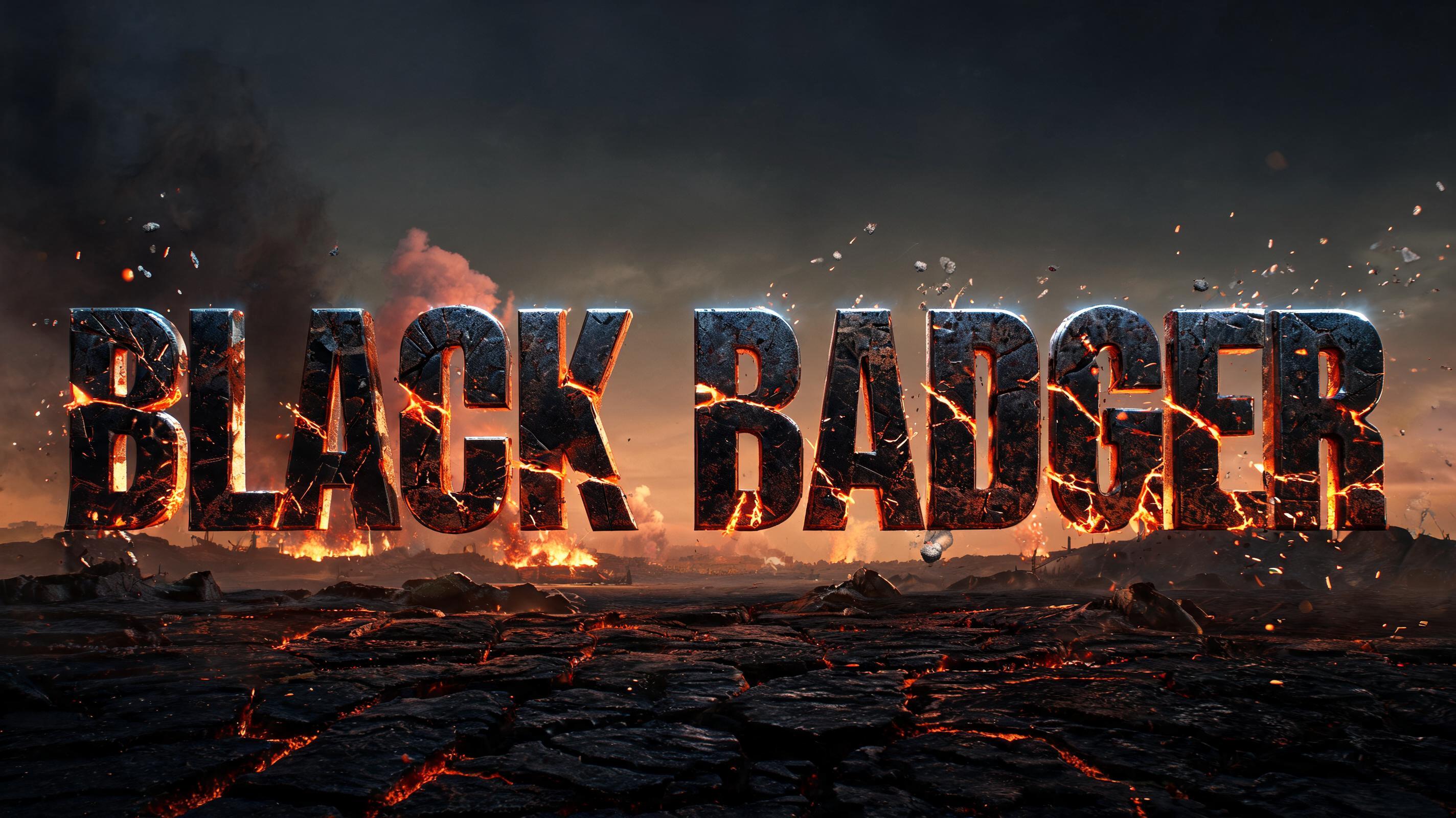 "BLACK BADGER" — Post Apocalyptic | AI Text Effect Generator