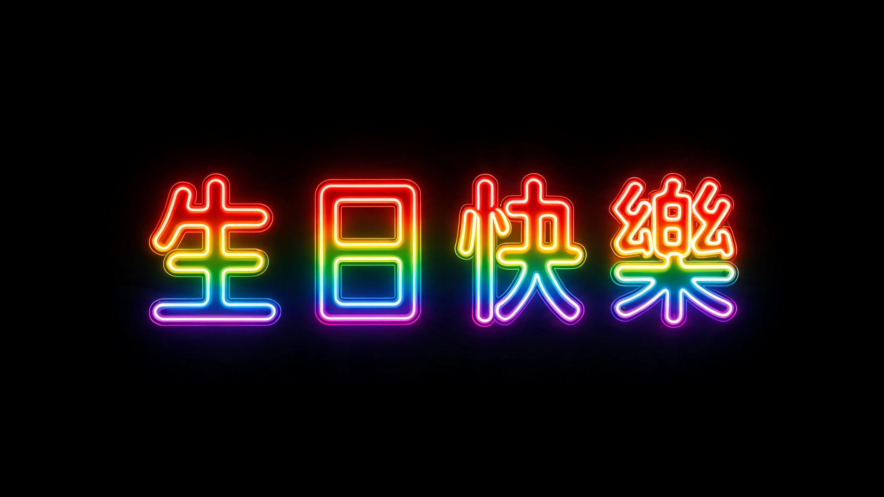 "生日快樂" — Rainbow | AI Text Effect Generator