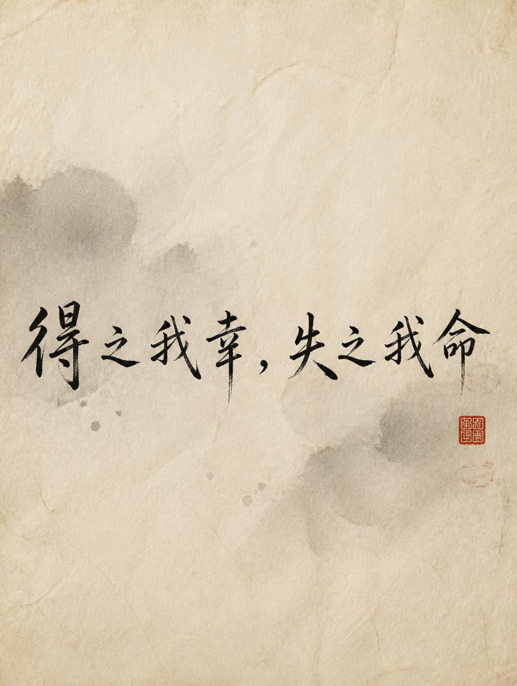 "得之我幸，失之我命" — Brush Chinese Ink | AI Text Effect Generator
