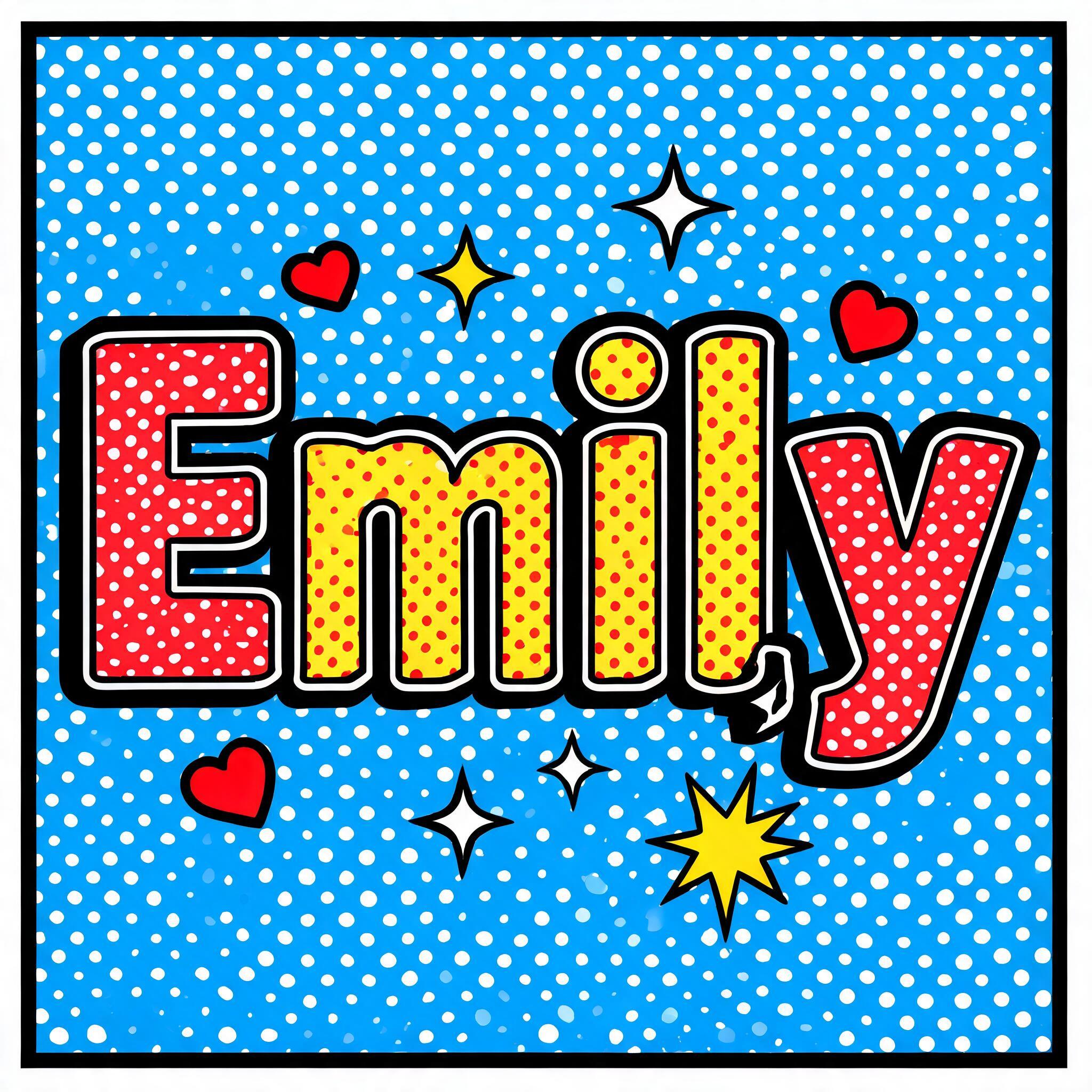 "Emily" — Pop Art | AI Text Effect Generator