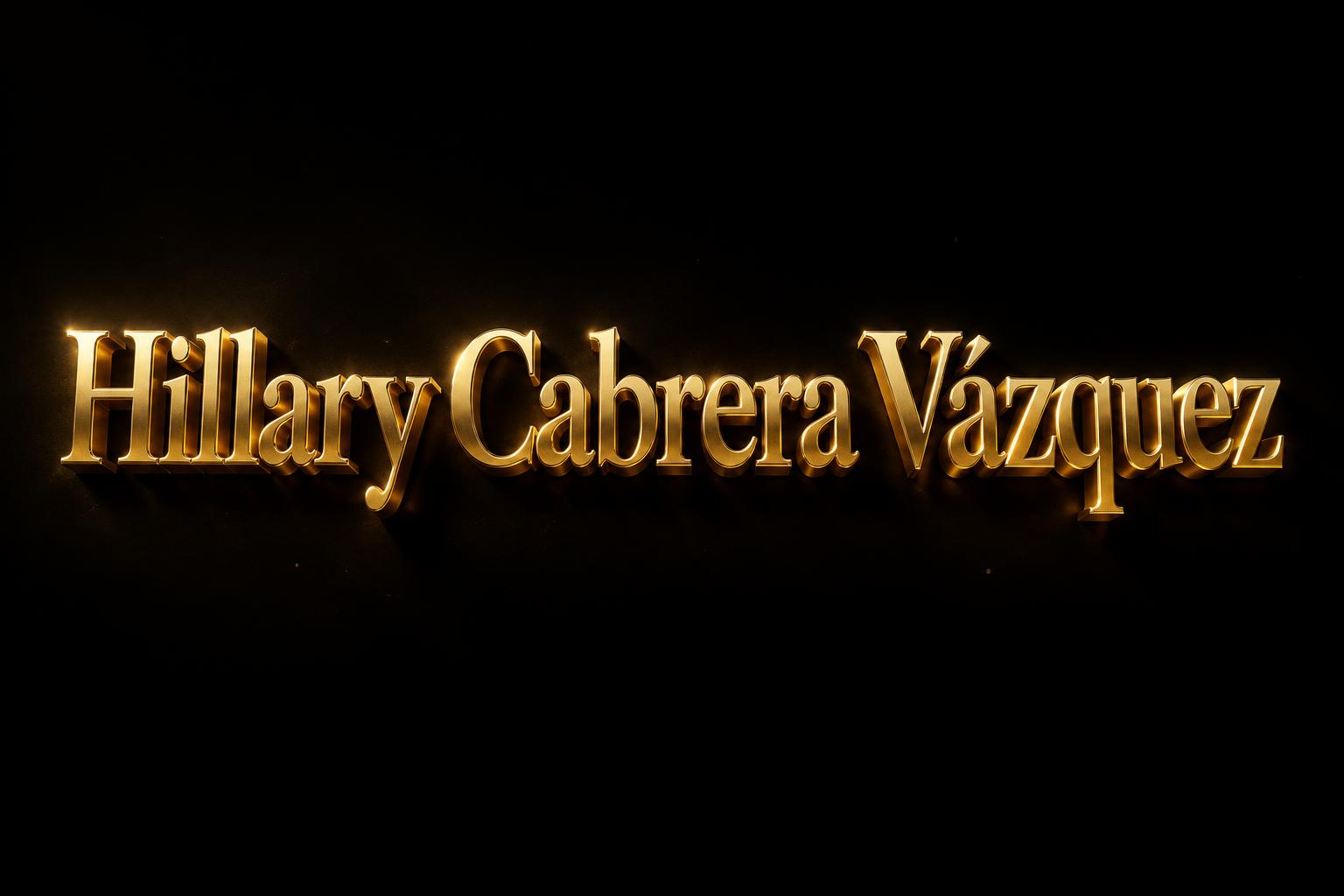 "Hillary Cabrera Vázquez" — 3d Bold Gold | AI Text Effect Generator