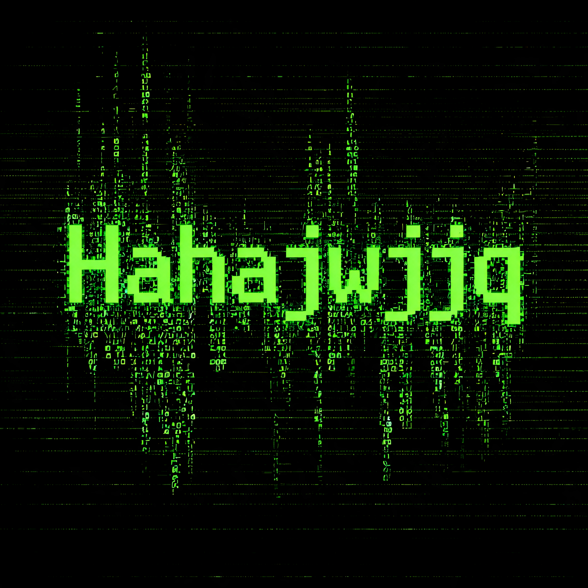 "Hahajwjjq" — Cyberpunk Data Stream | AI Text Effect Generator