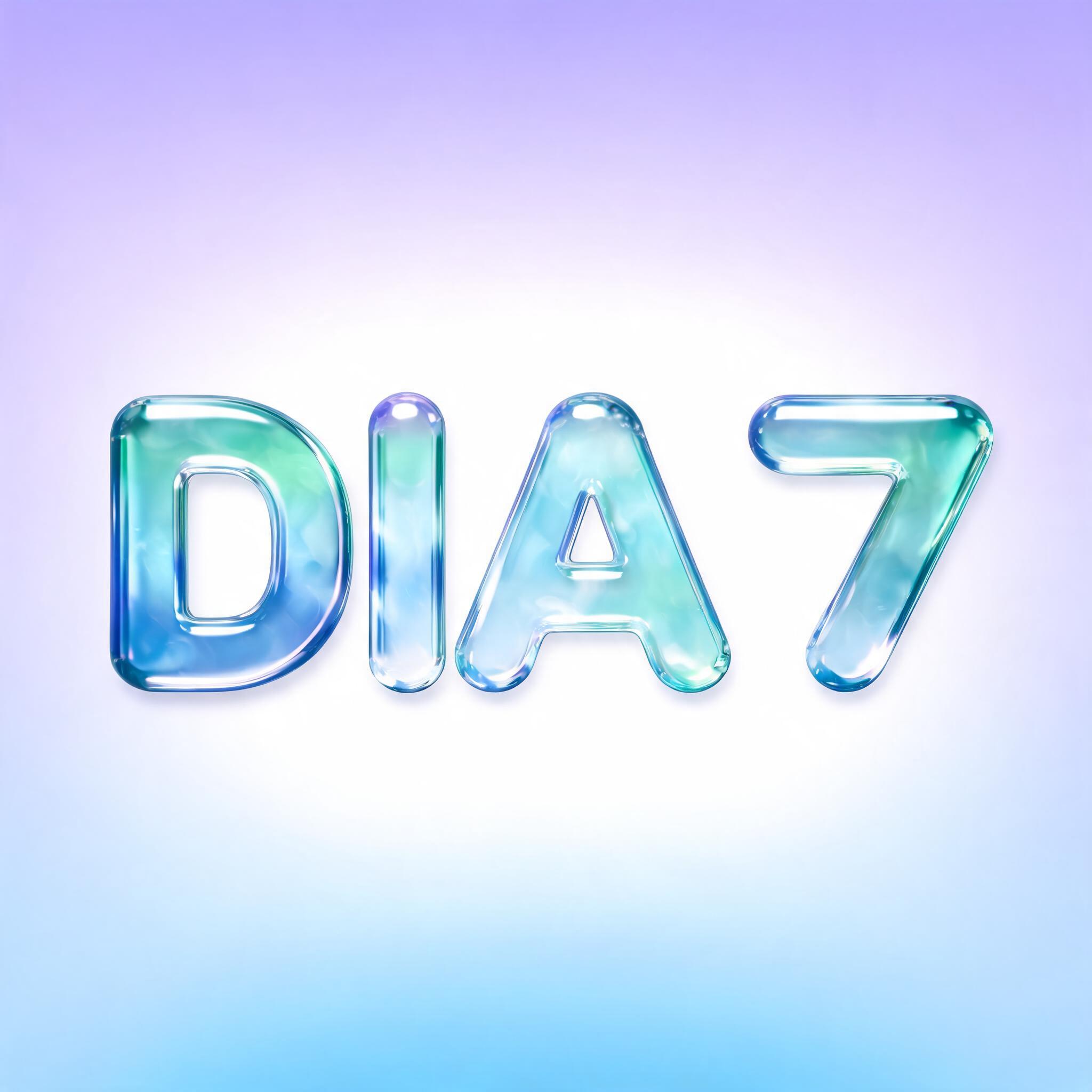 "DIA 7" — Glass Liquid | AI Text Effect Generator
