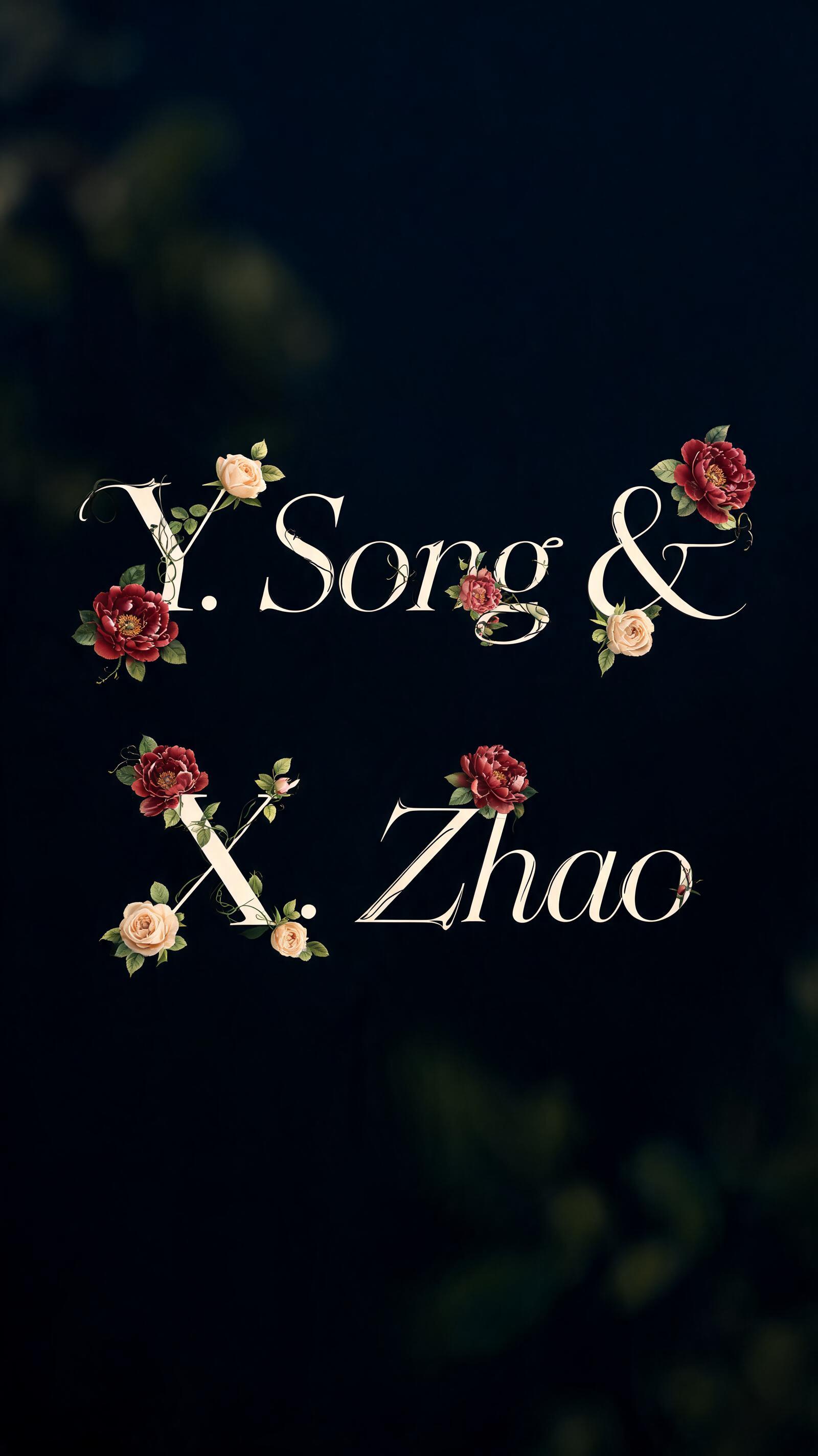"Y. Song & X. Zhao" — Floral | AI Text Effect Generator