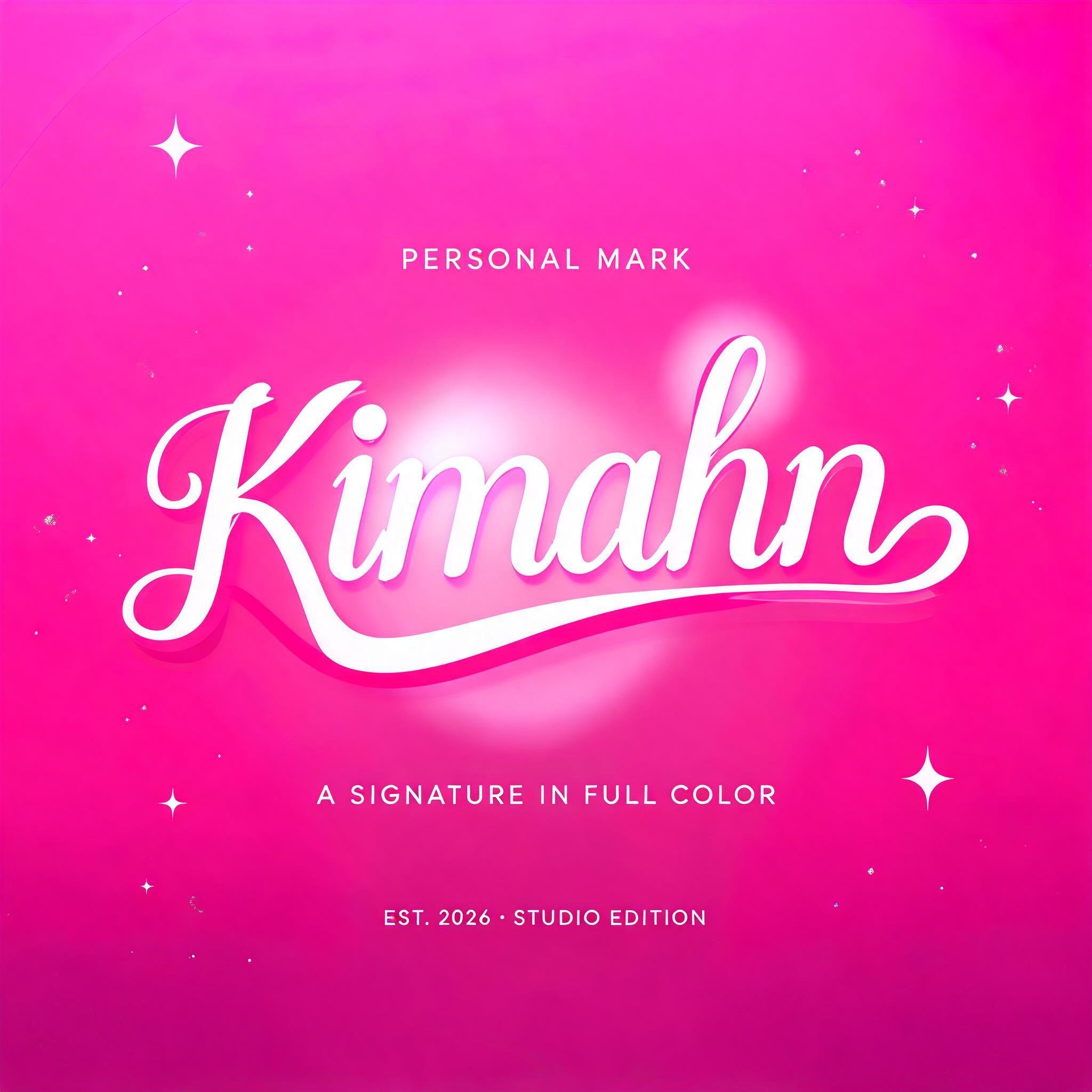 "Kimahn" — Barbie text effect