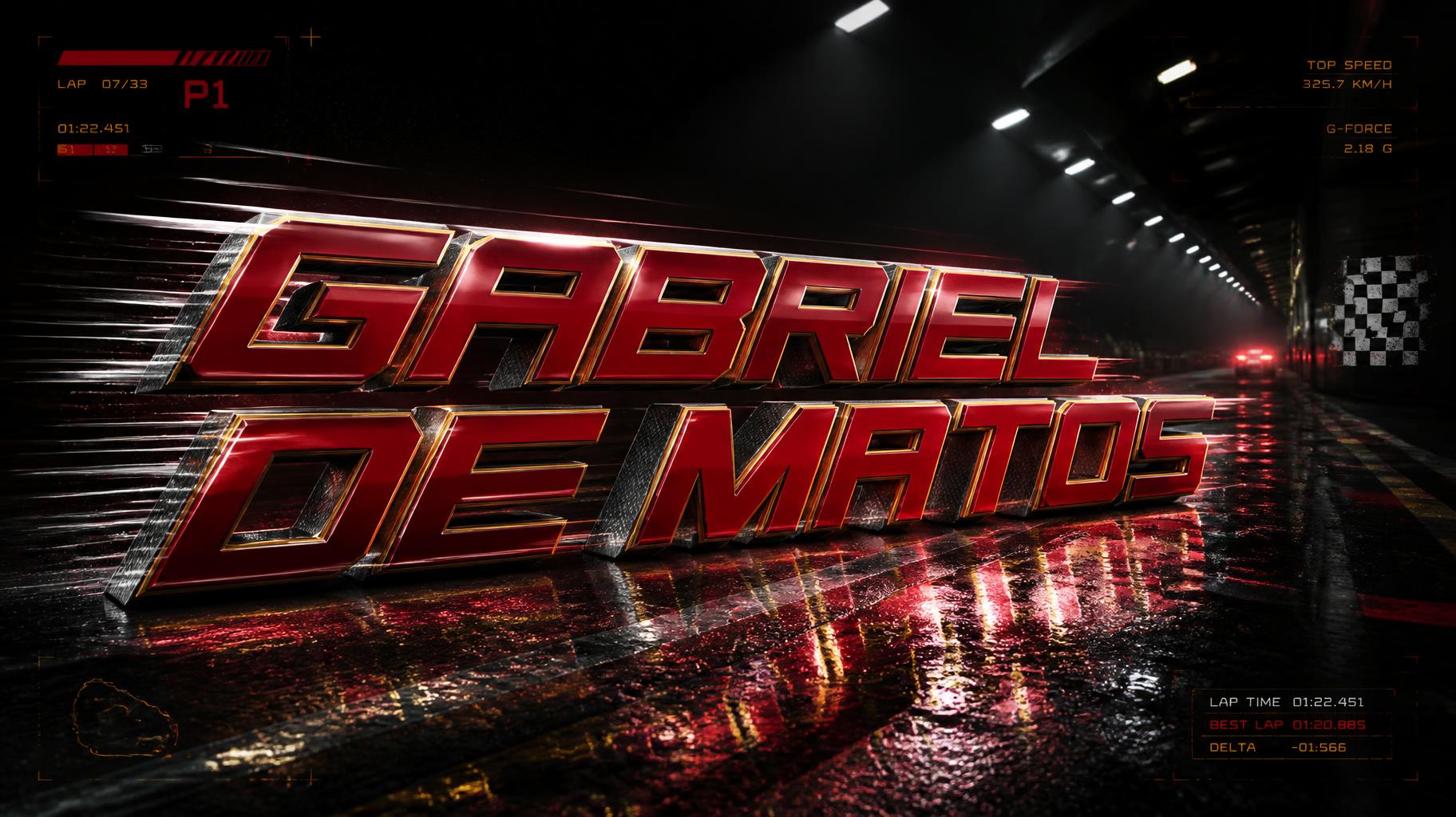 "GABRIEL DE MATOS" — Racing | AI Text Effect Generator
