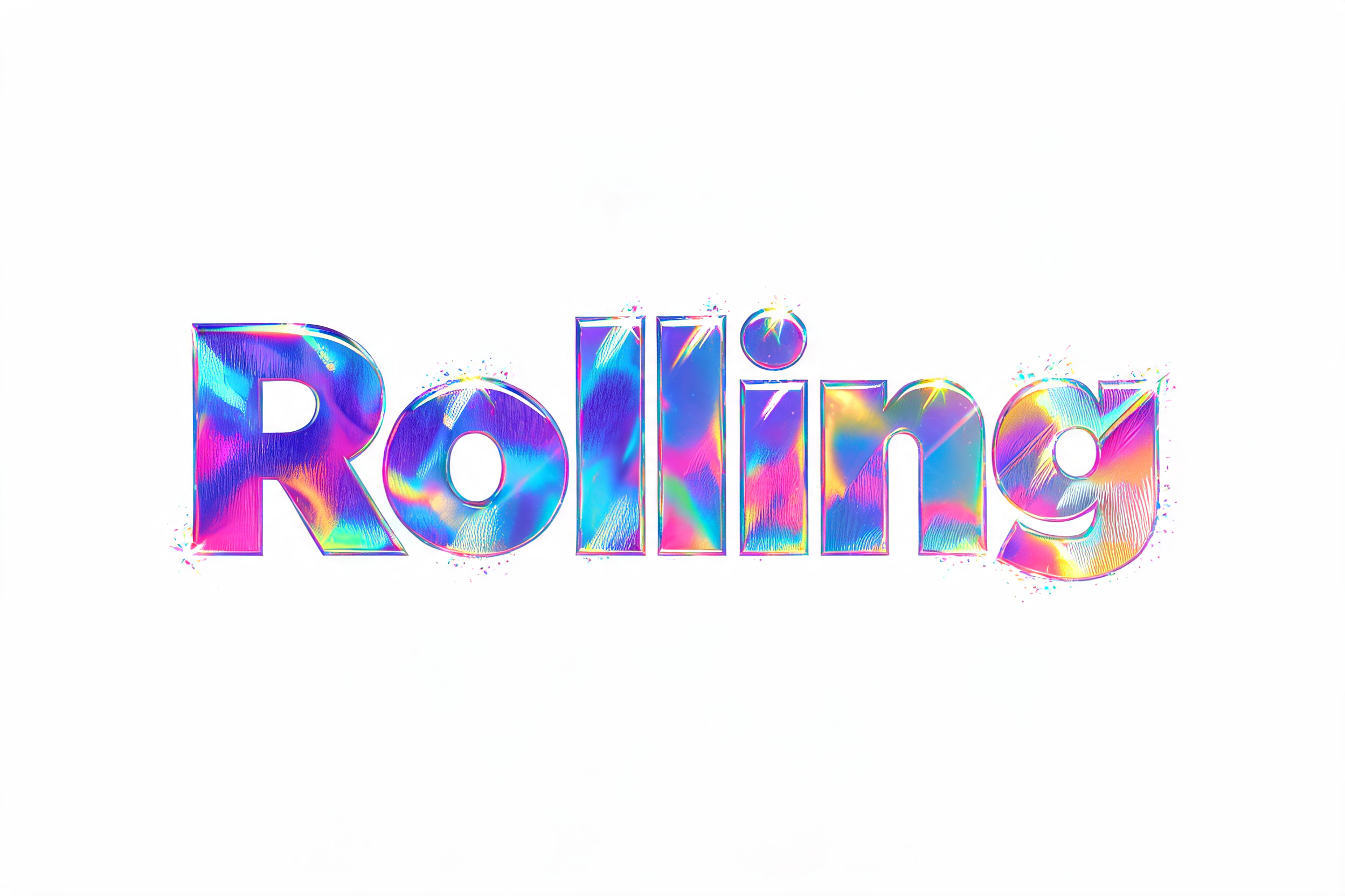 "Rolling" — Holographic | AI Text Effect Generator
