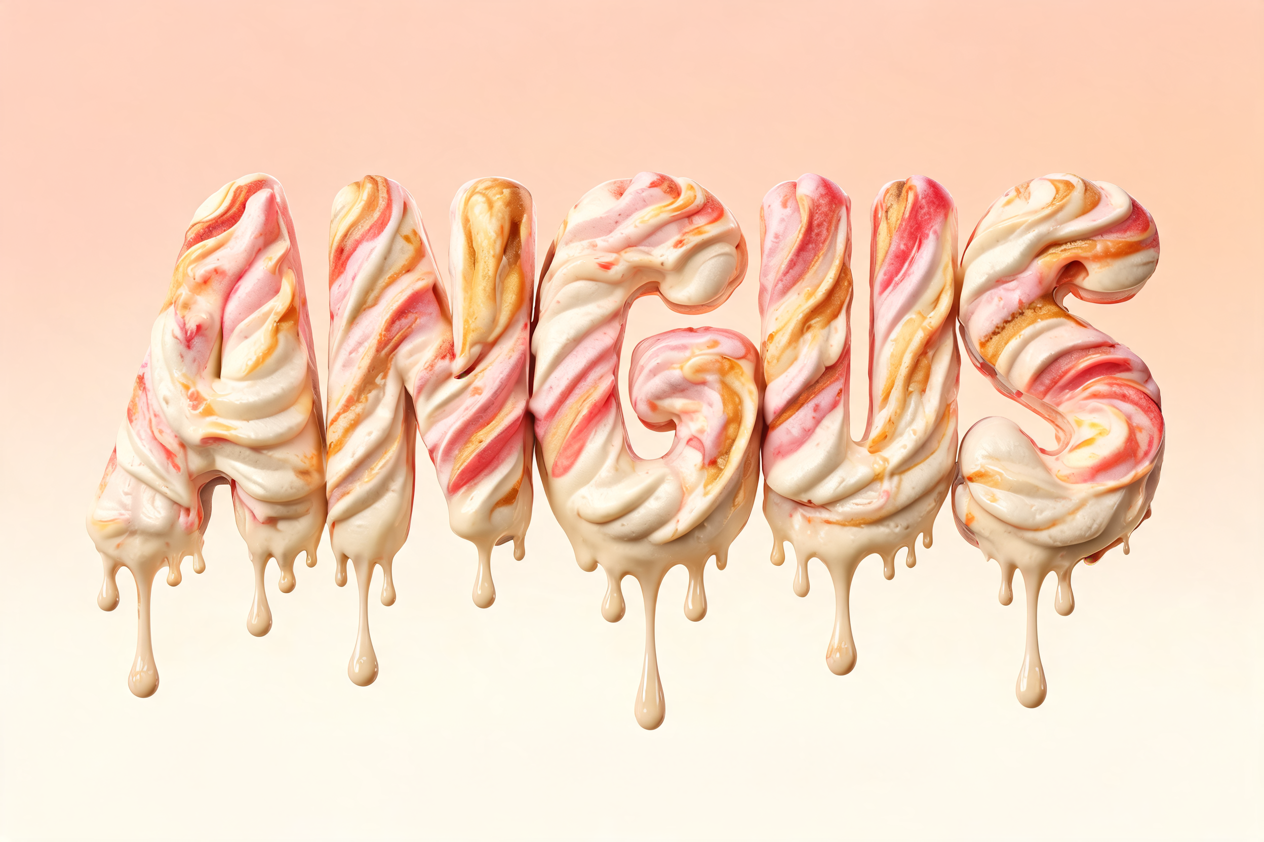 "Angus" — Drip Font Ice | AI Text Effect Generator