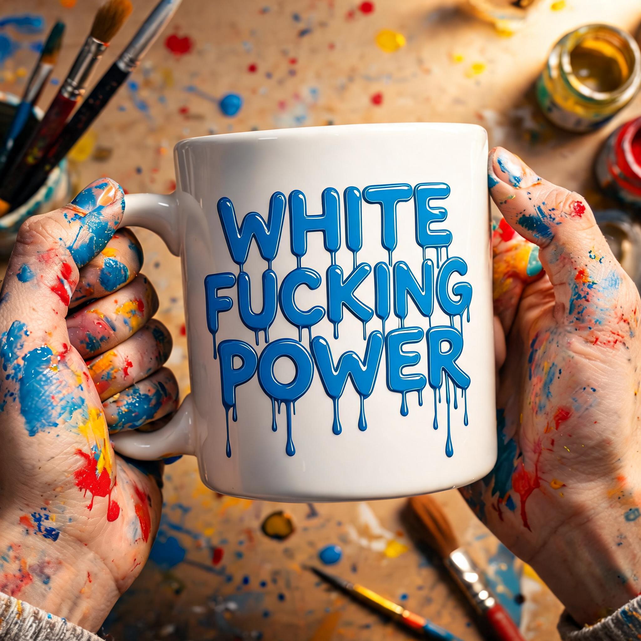 "WHITE FUCKING POWER" — Drip Font | AI Text Effect Generator