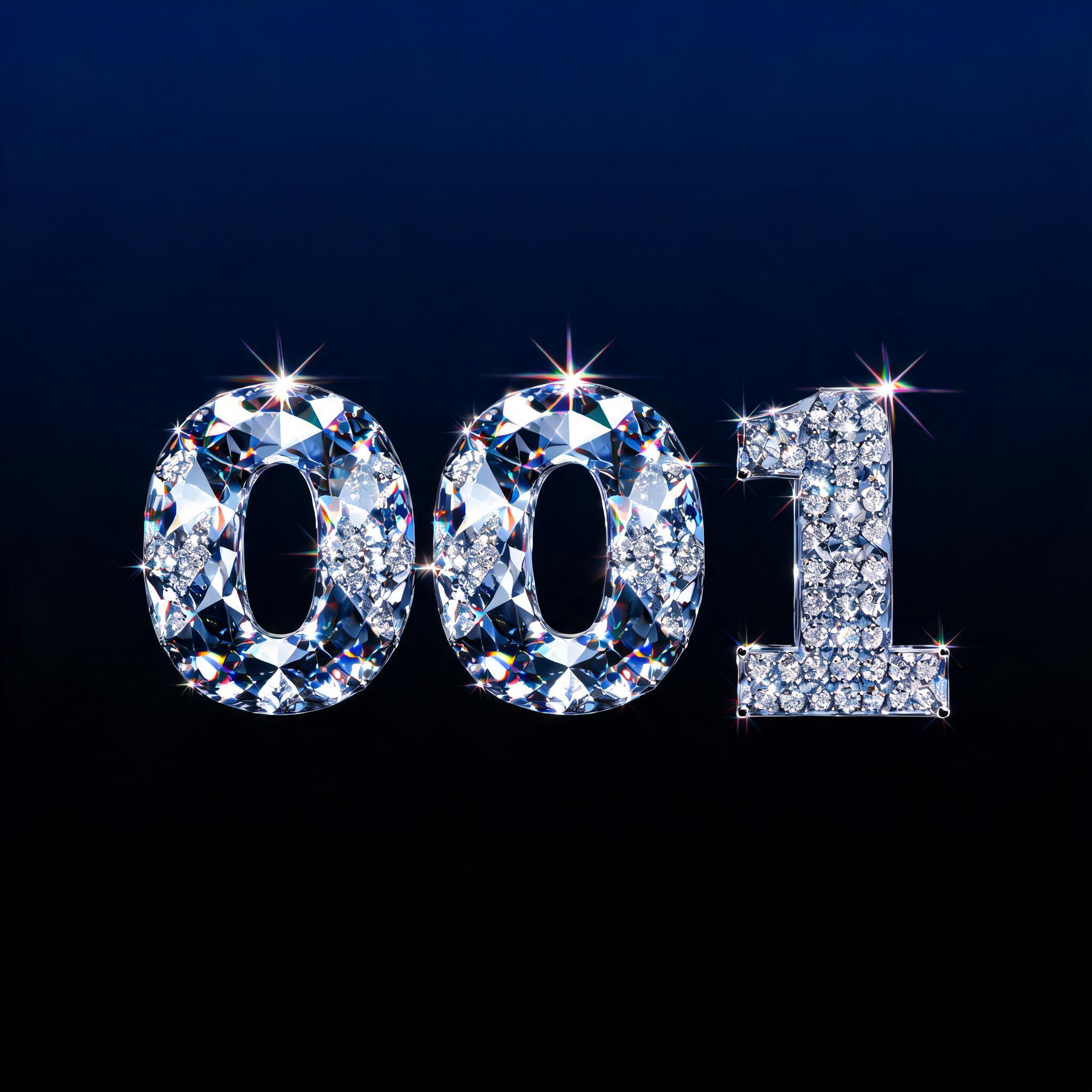"001" — Glass Crystal | AI Text Effect Generator