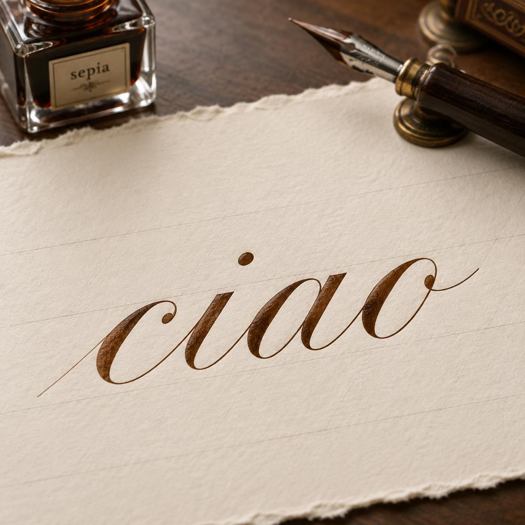 "ciao" — Cursive Calligraphy text effect