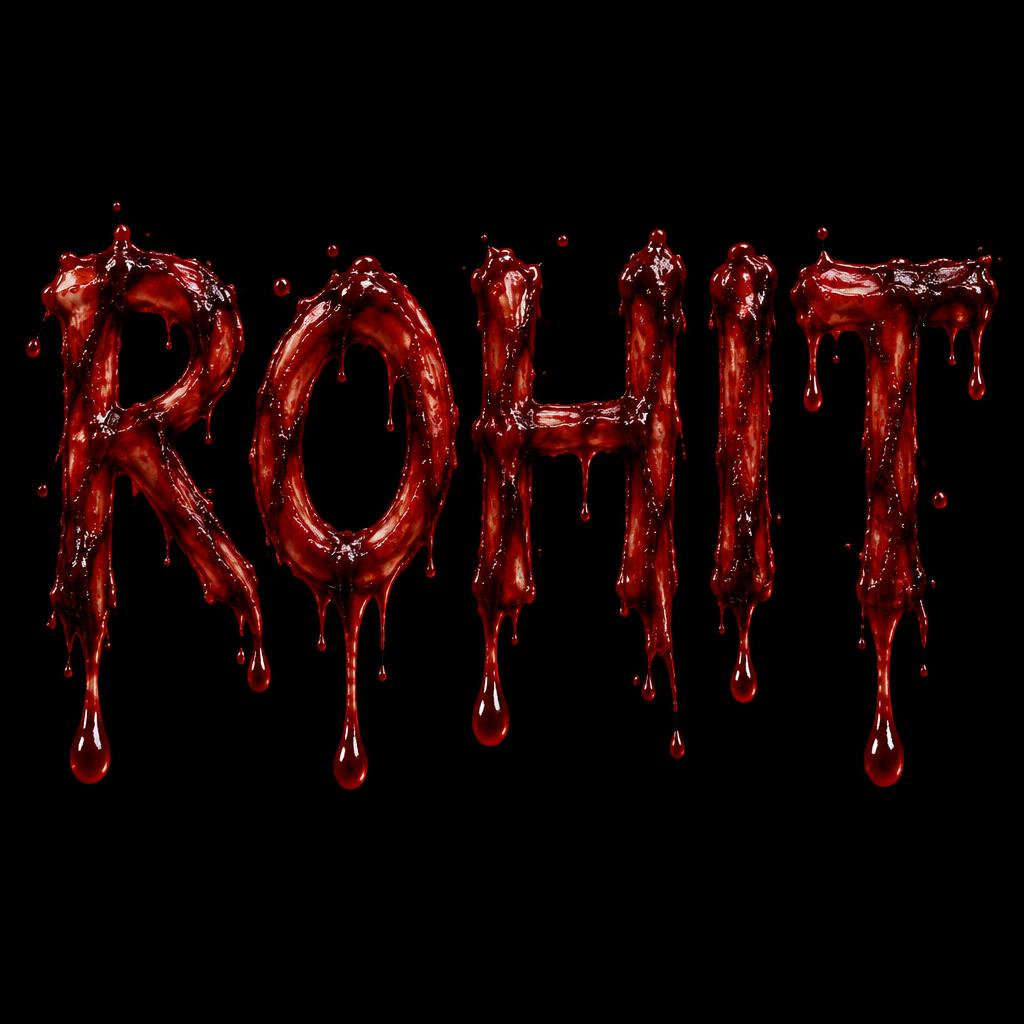 "ROHIT" — Drip Font Blood | AI Text Effect Generator