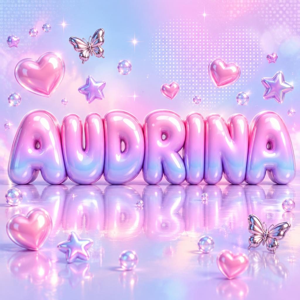 "AUDRINA" — Y2k Bubbly | AI Text Effect Generator