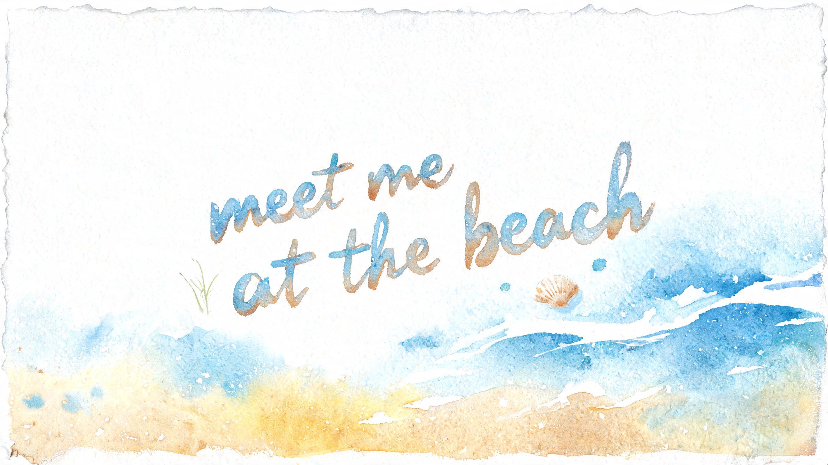 "meet me at the beach" — Watercolor | AI Text Effect Generator