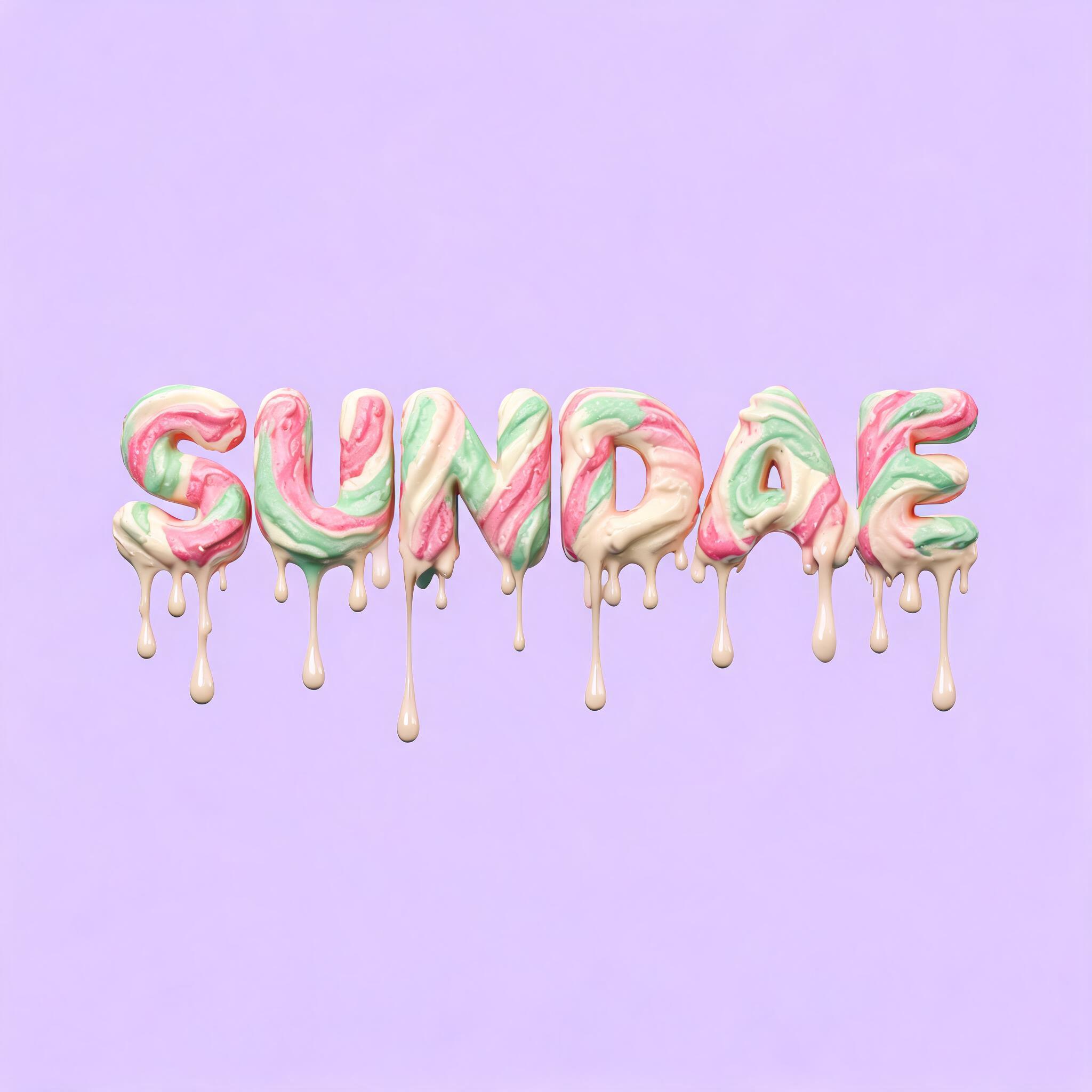 "Sundae" — Drip Font Ice | AI Text Effect Generator