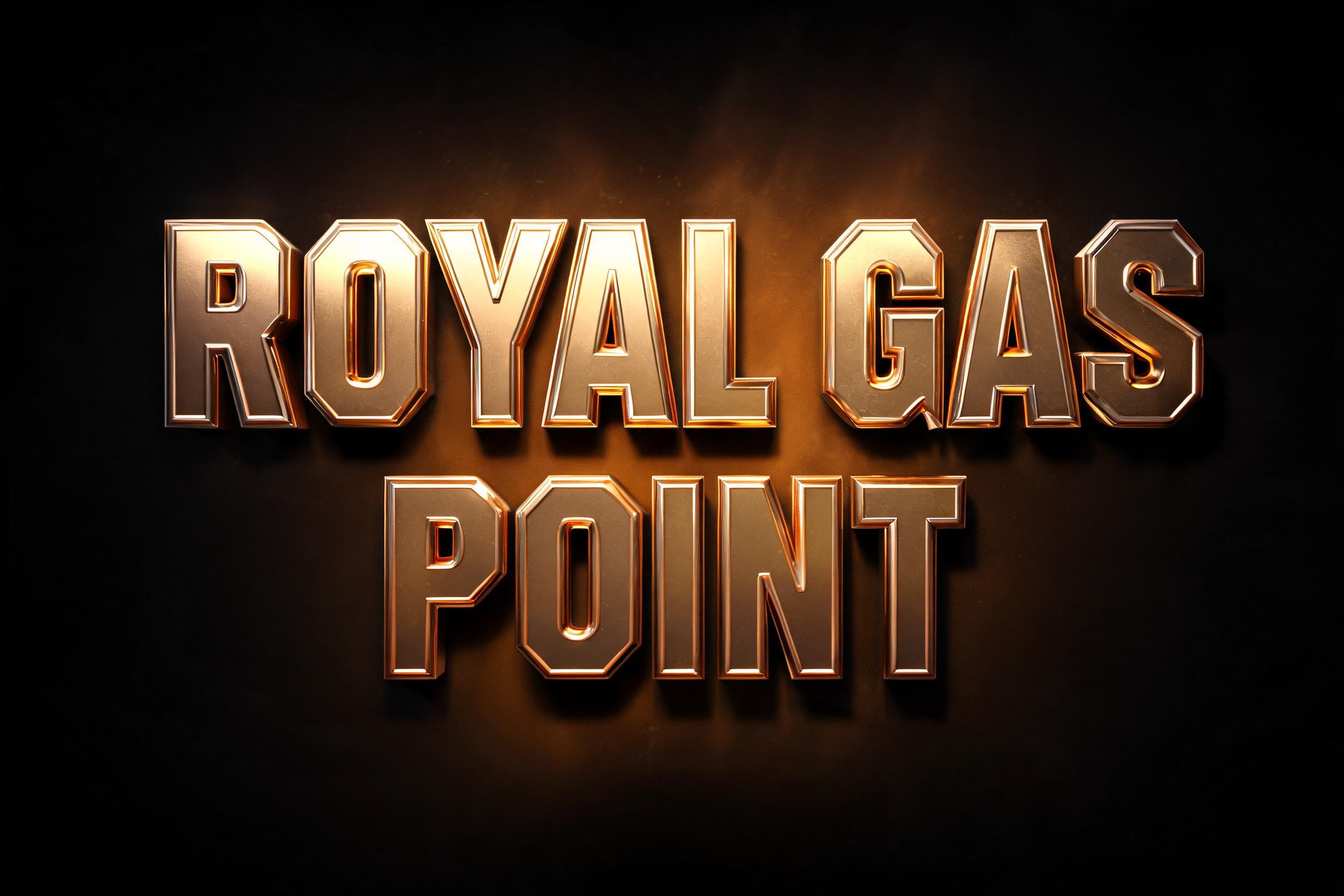 "ROYAL GAS POINT
" — 3d Bold Gold | AI Text Effect Generator