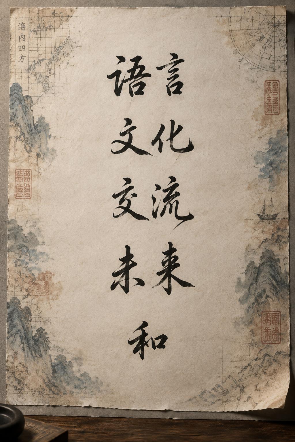 "语言
文化
交流
未来
和" —  | AI Text Effect Generator