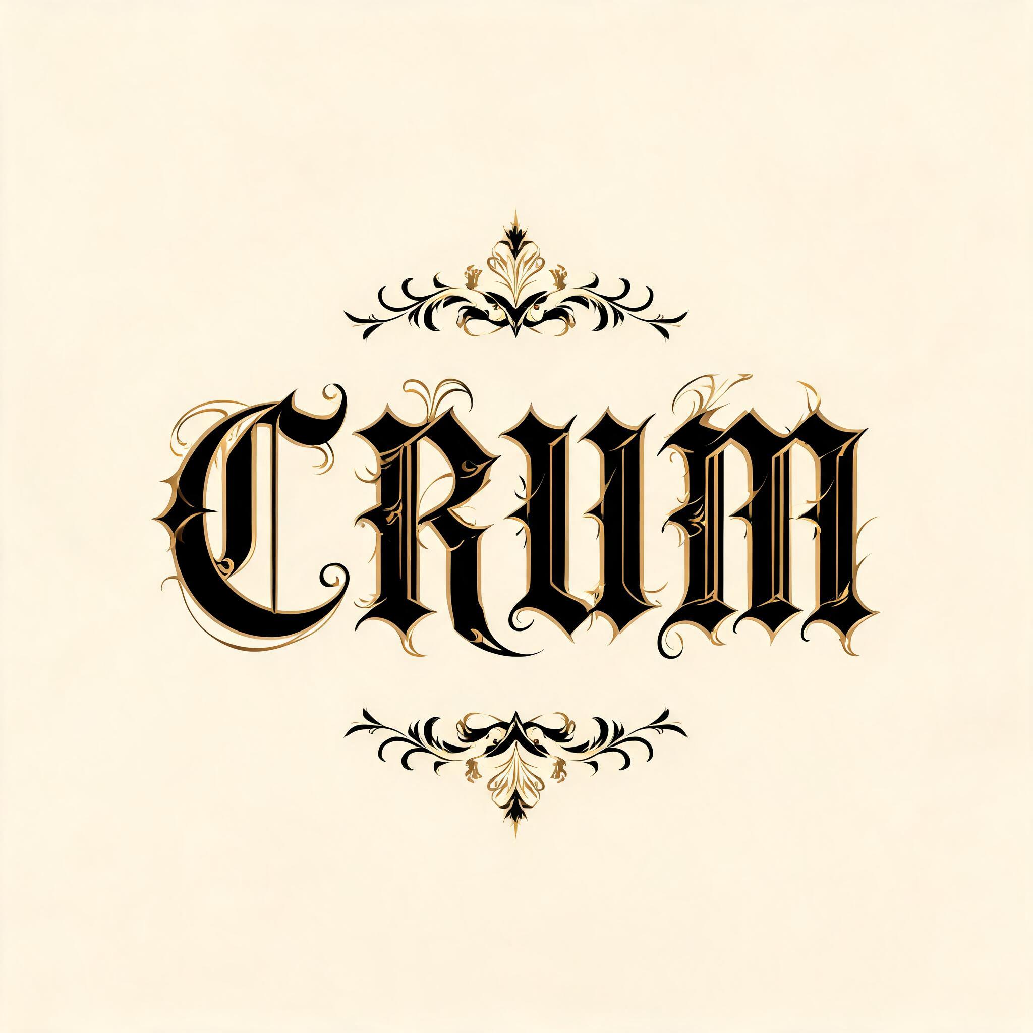 "CRUM" — Gothic Font text effect