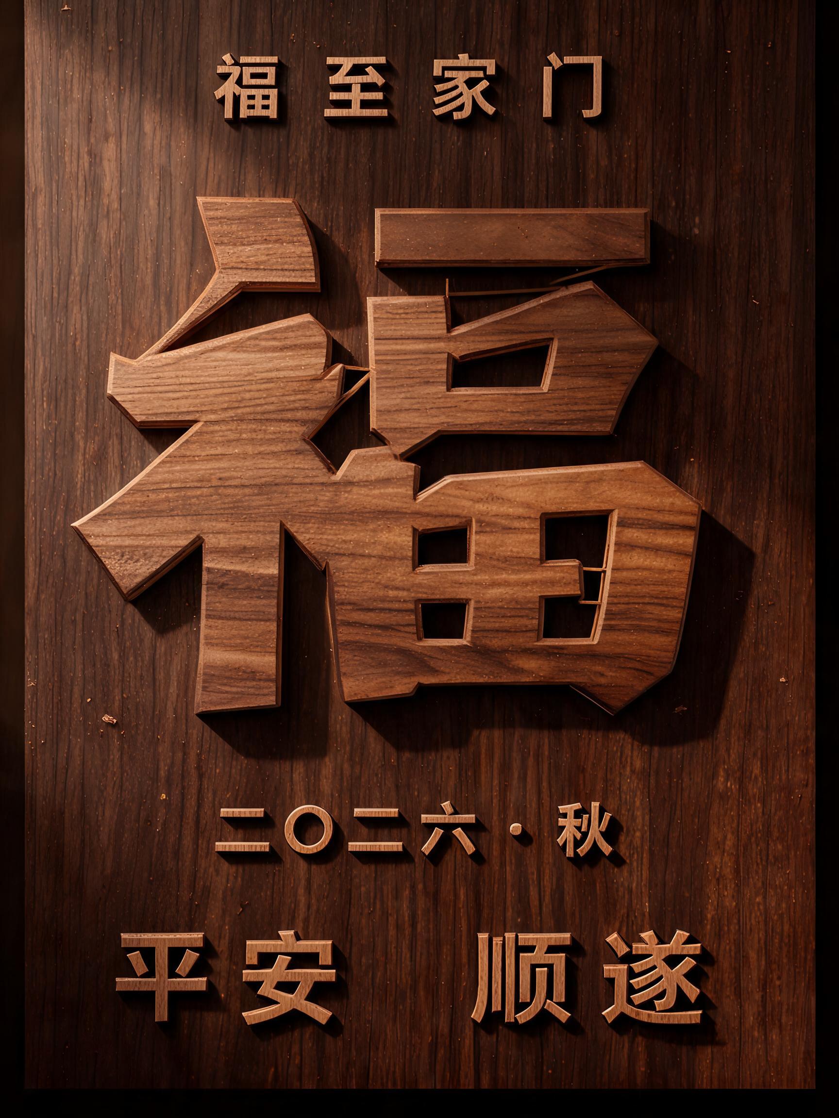 "福
福至家门
二〇二六 · 秋
平安 顺遂" — Laser Cut | AI Text Effect Generator