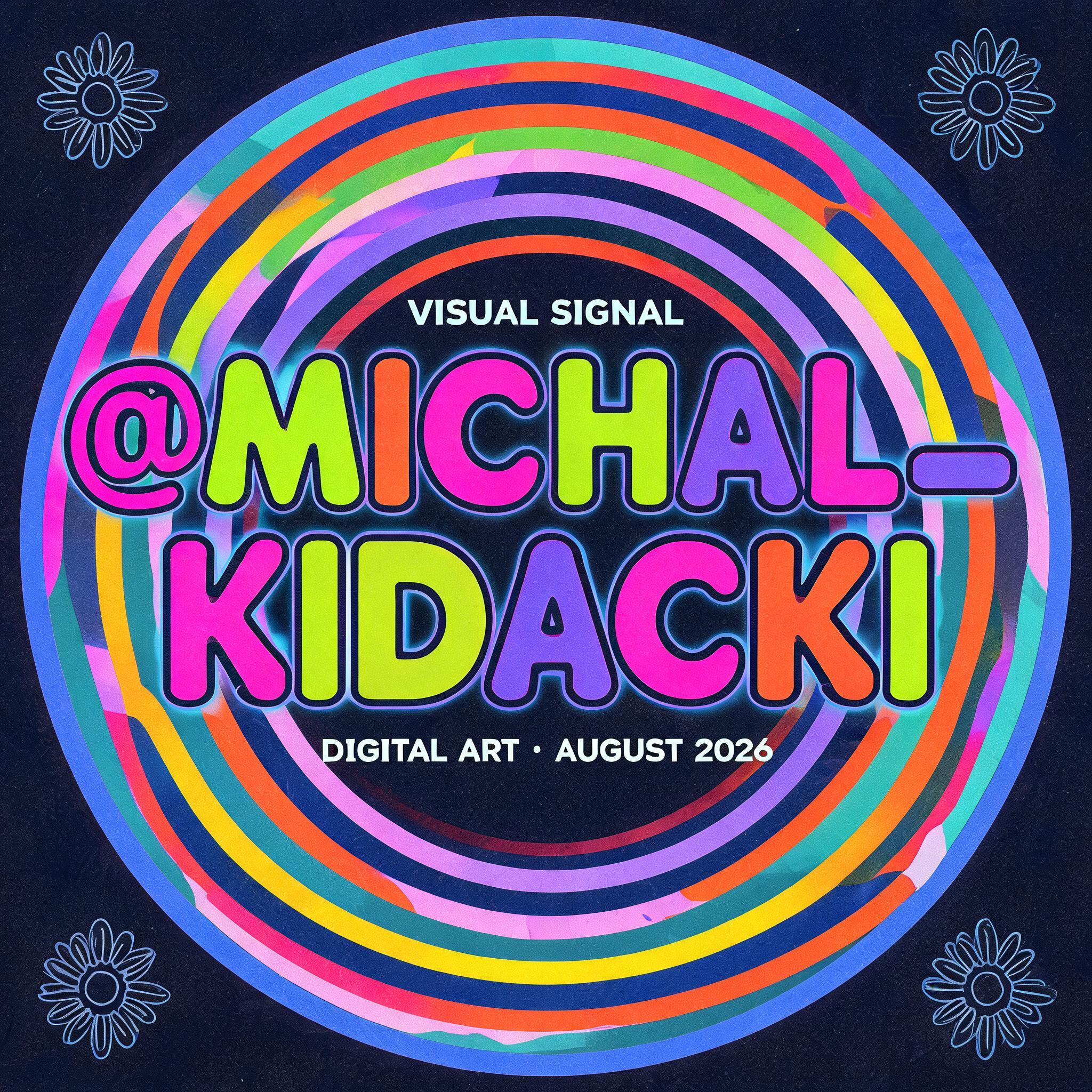 "@MICHAL_KIDACKI" — Psychedelic text effect