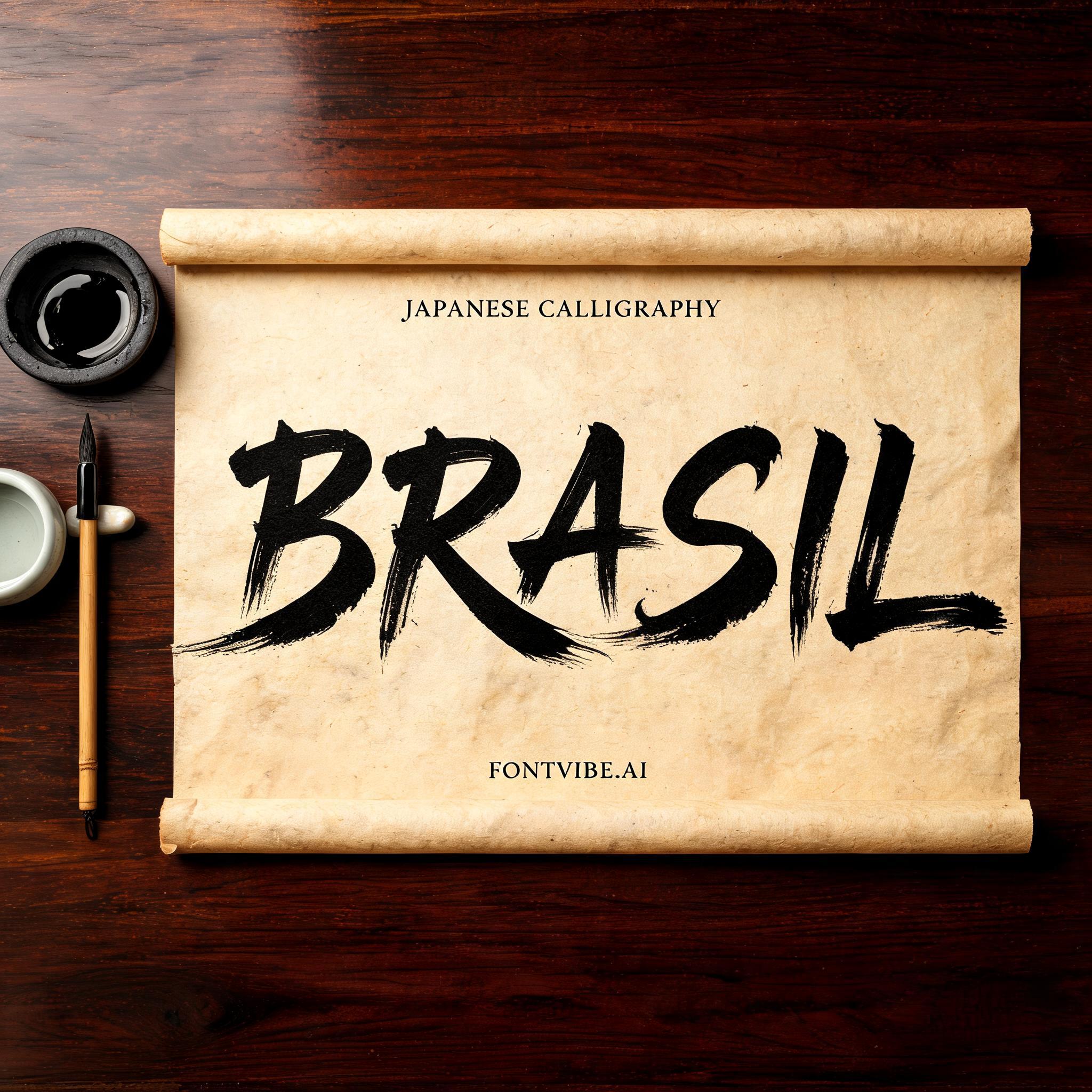 "BRASIL" — Brush Japanese Ink | AI Text Effect Generator