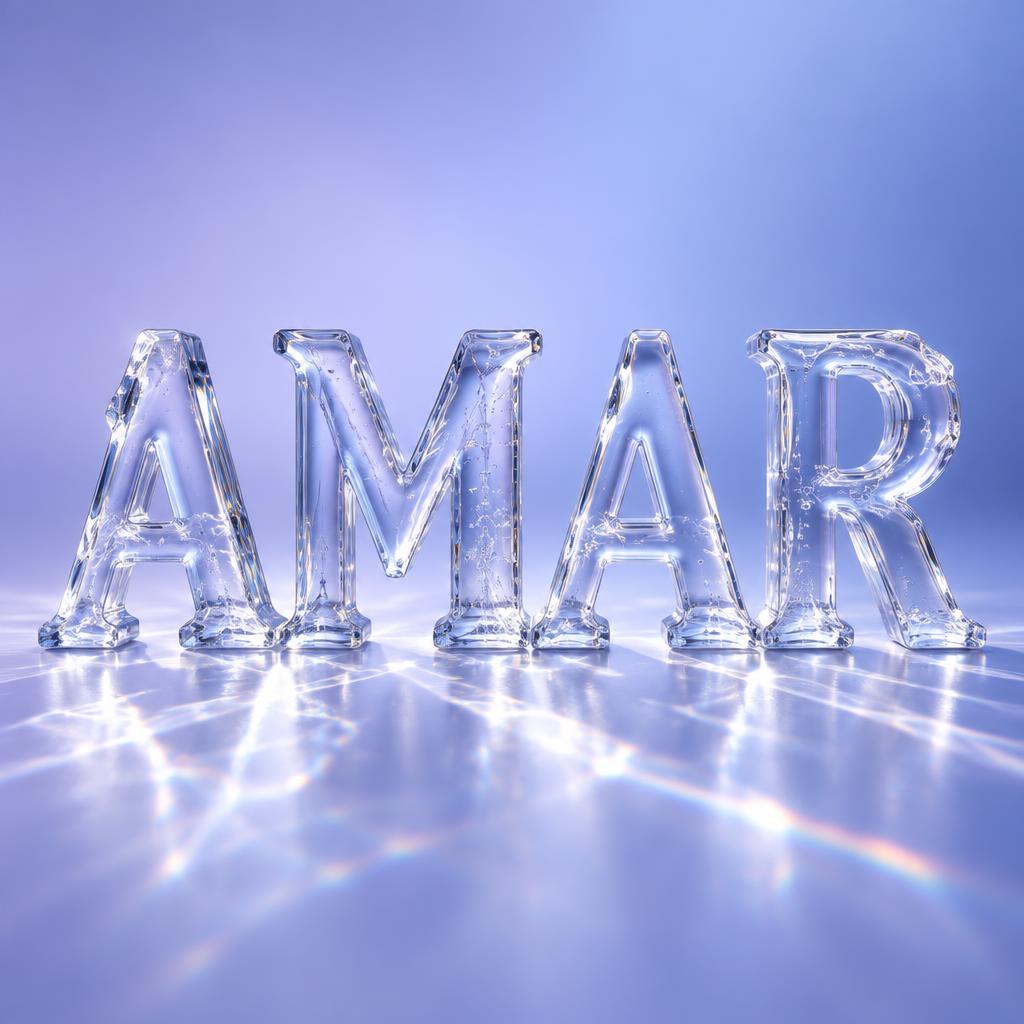 "AMAR" — Glass | AI Text Effect Generator
