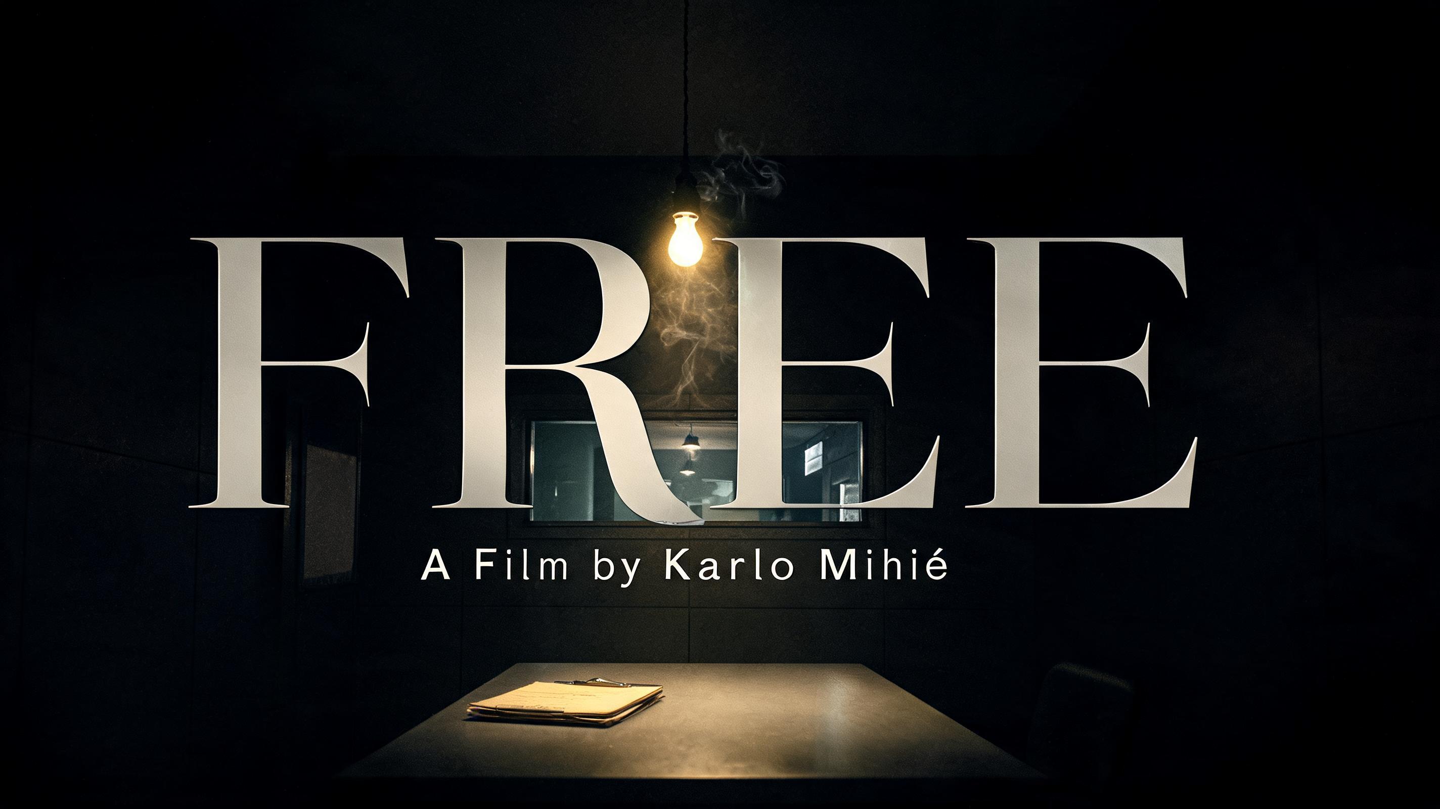 "FREE
A Film by Karlo Mihić" — Cinematic | AI Text Effect Generator