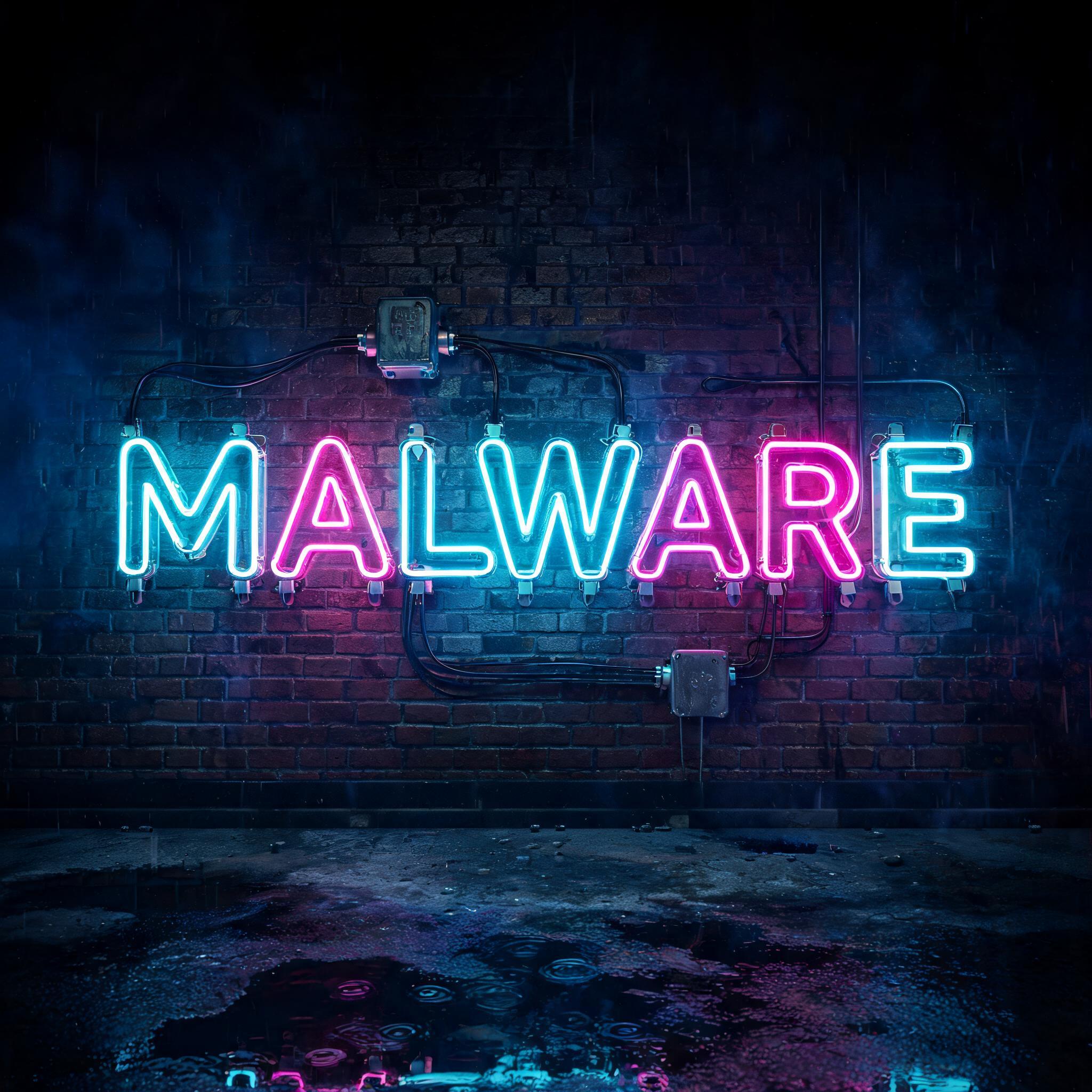 "Malware" — Neon Glow | AI Text Effect Generator