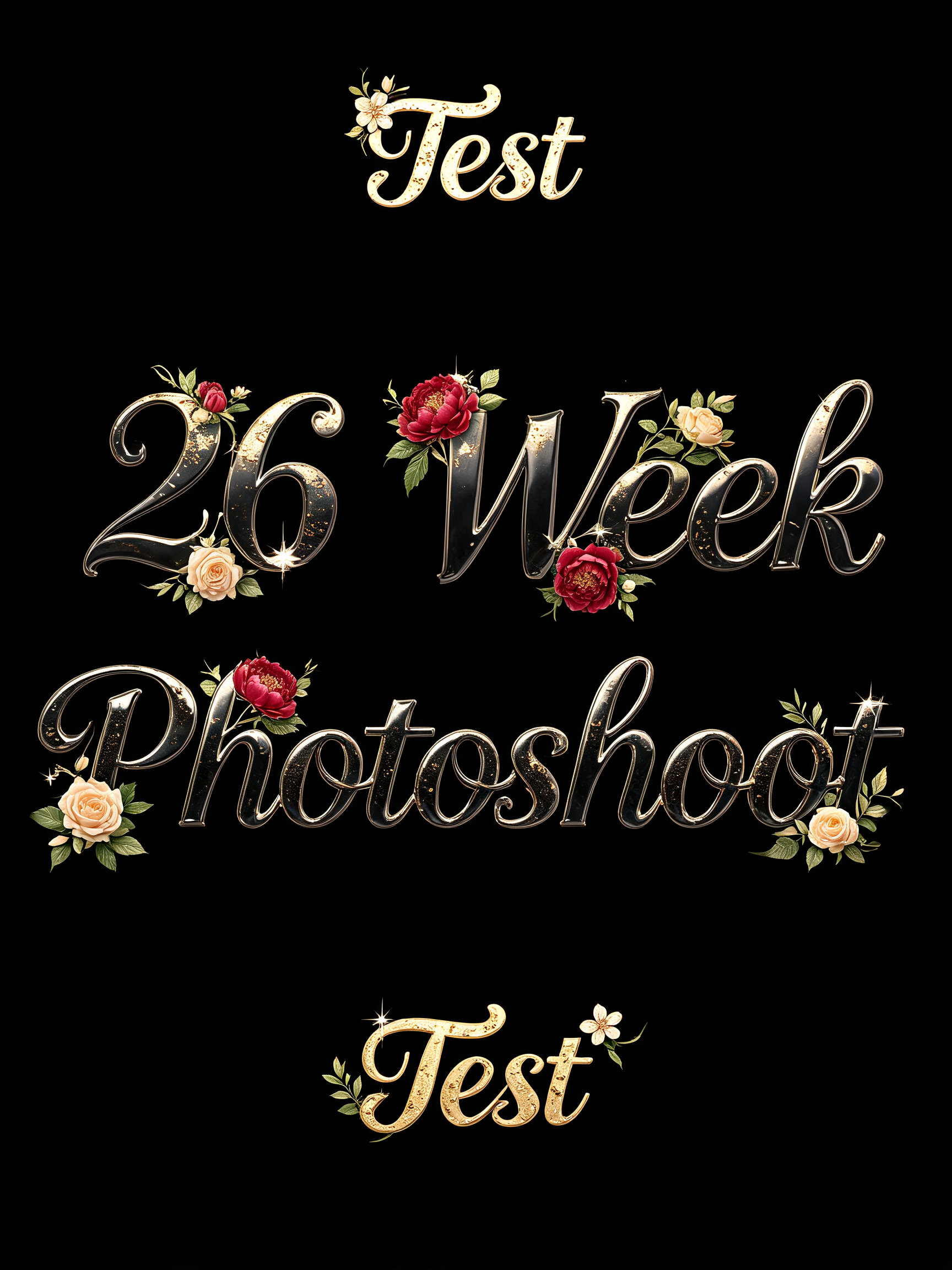 "Test
26 Week Photoshoot
Test" — Floral | AI Text Effect Generator