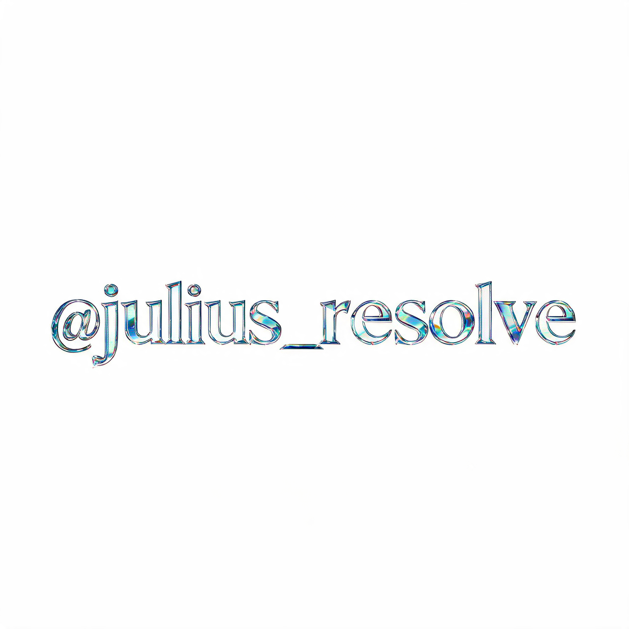"@julius_resolve" — Glass Morphism | AI Text Effect Generator