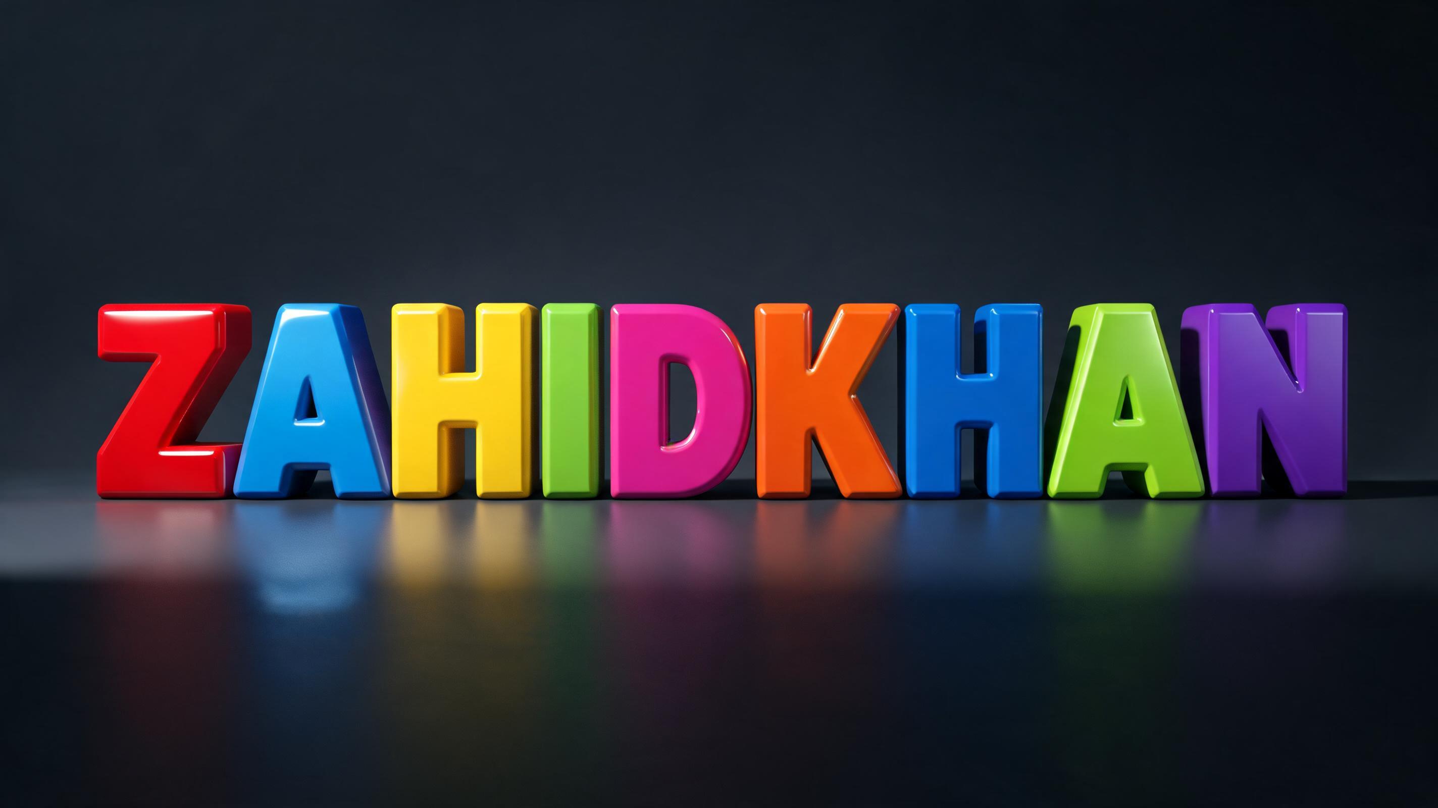 "ZAHIDKHAN" — 3d Bold | AI Text Effect Generator