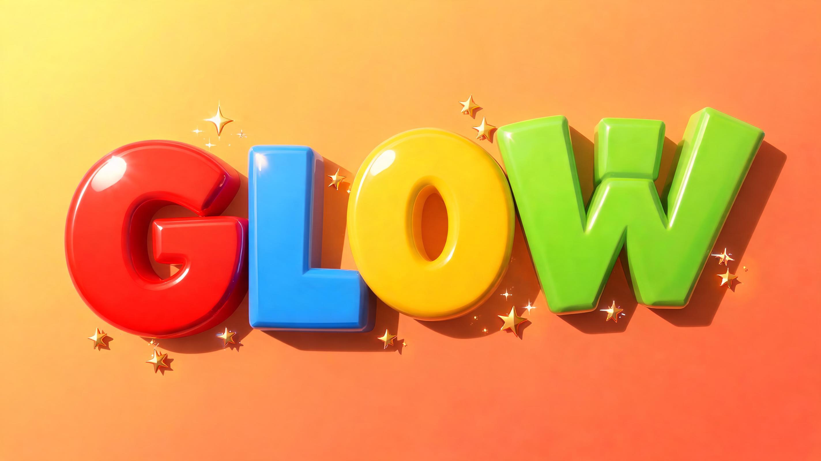 "GLOW" — 3d Bold | AI Text Effect Generator