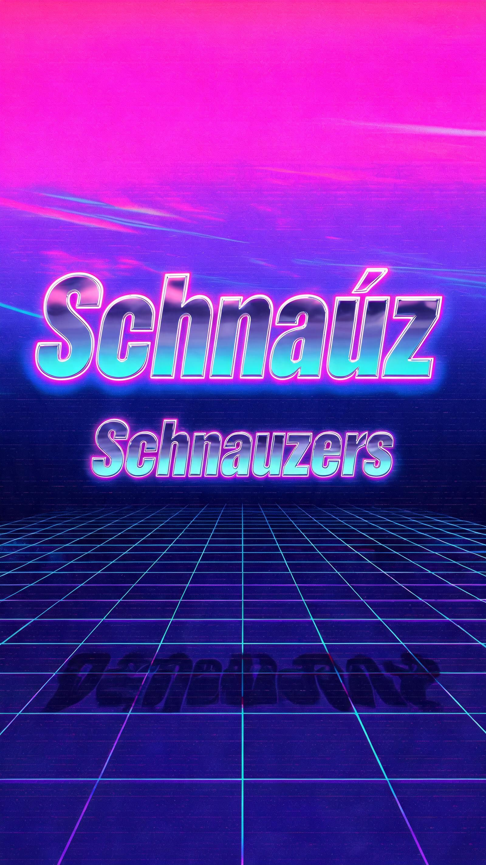 "Schnaúz Schnauzers" — Neon 80s | AI Text Effect Generator