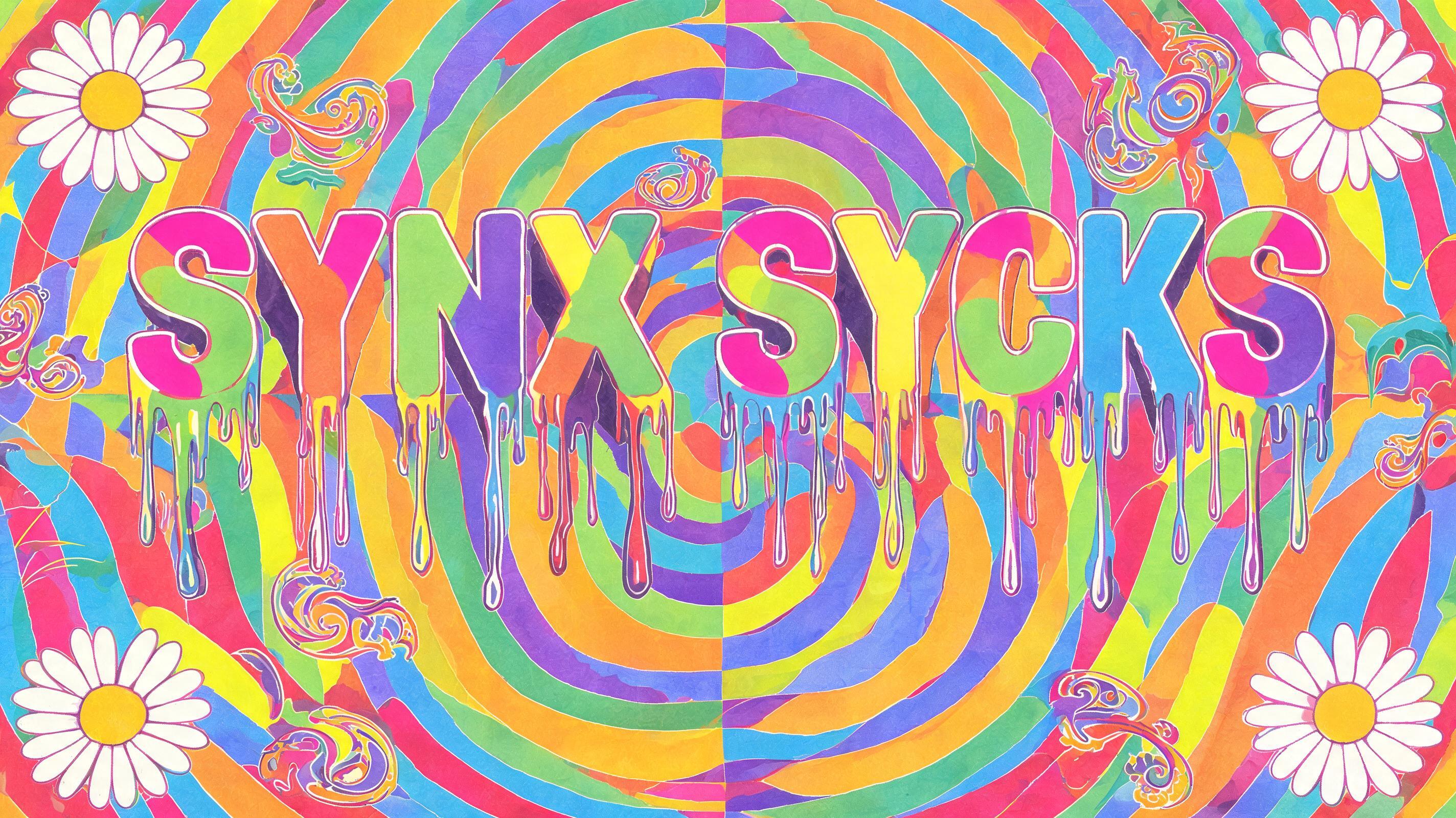 "synx sycks" — Psychedelic | AI Text Effect Generator