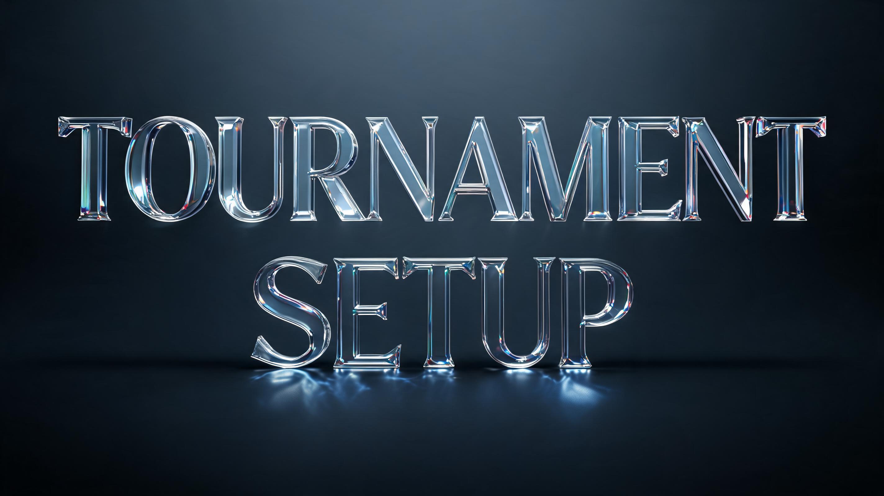 "TOURNAMENT SETUP" — Glass | AI Text Effect Generator