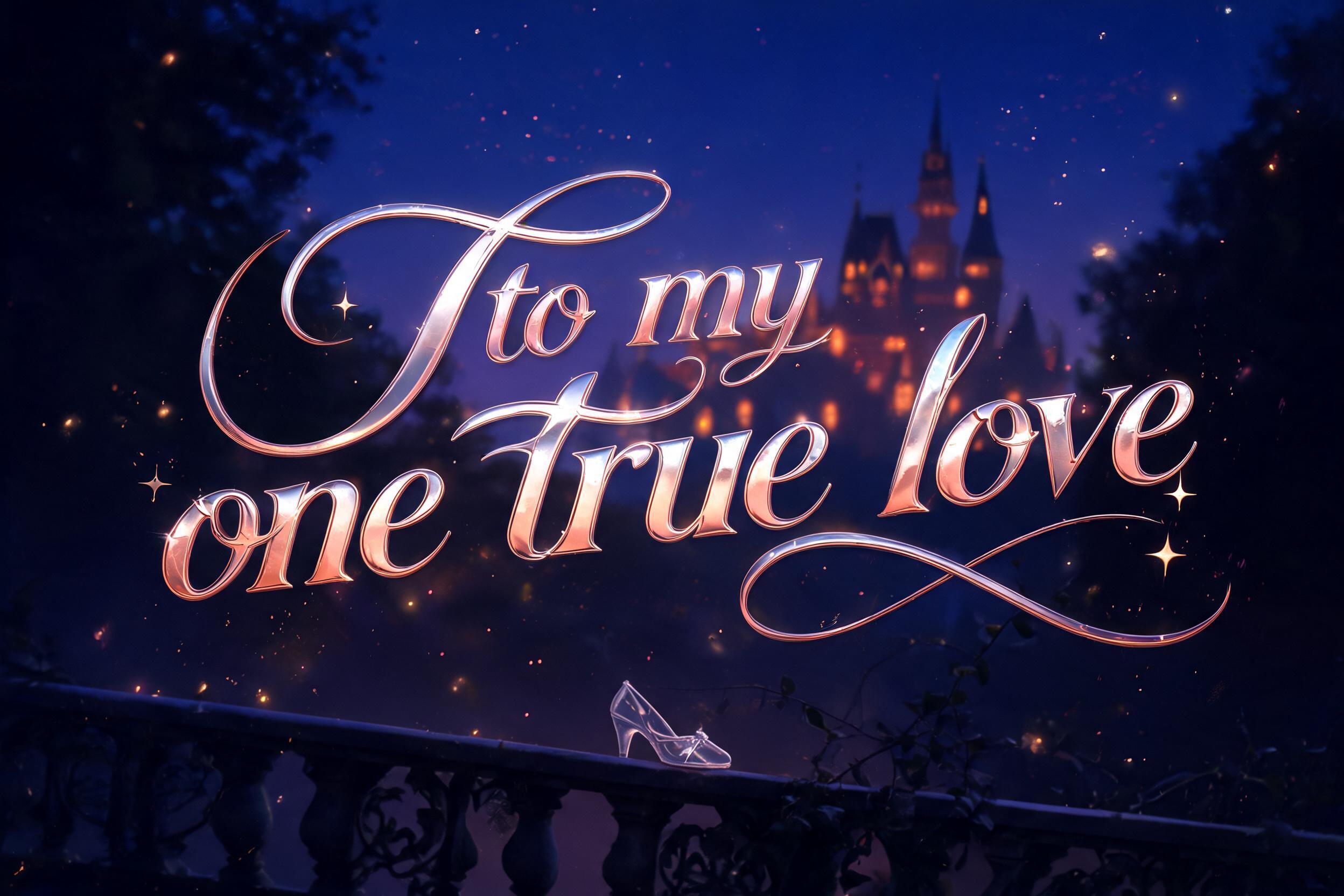 "to my one true love" — Fairy Tale | AI Text Effect Generator