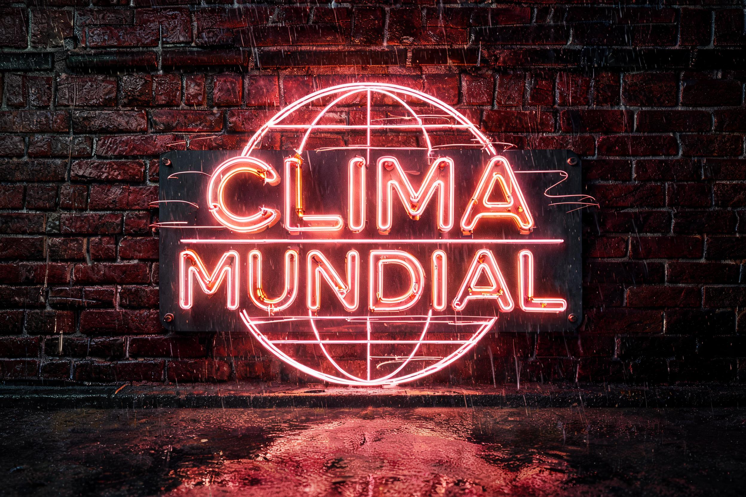 "Clima Mundial" — Neon Sign | AI Text Effect Generator