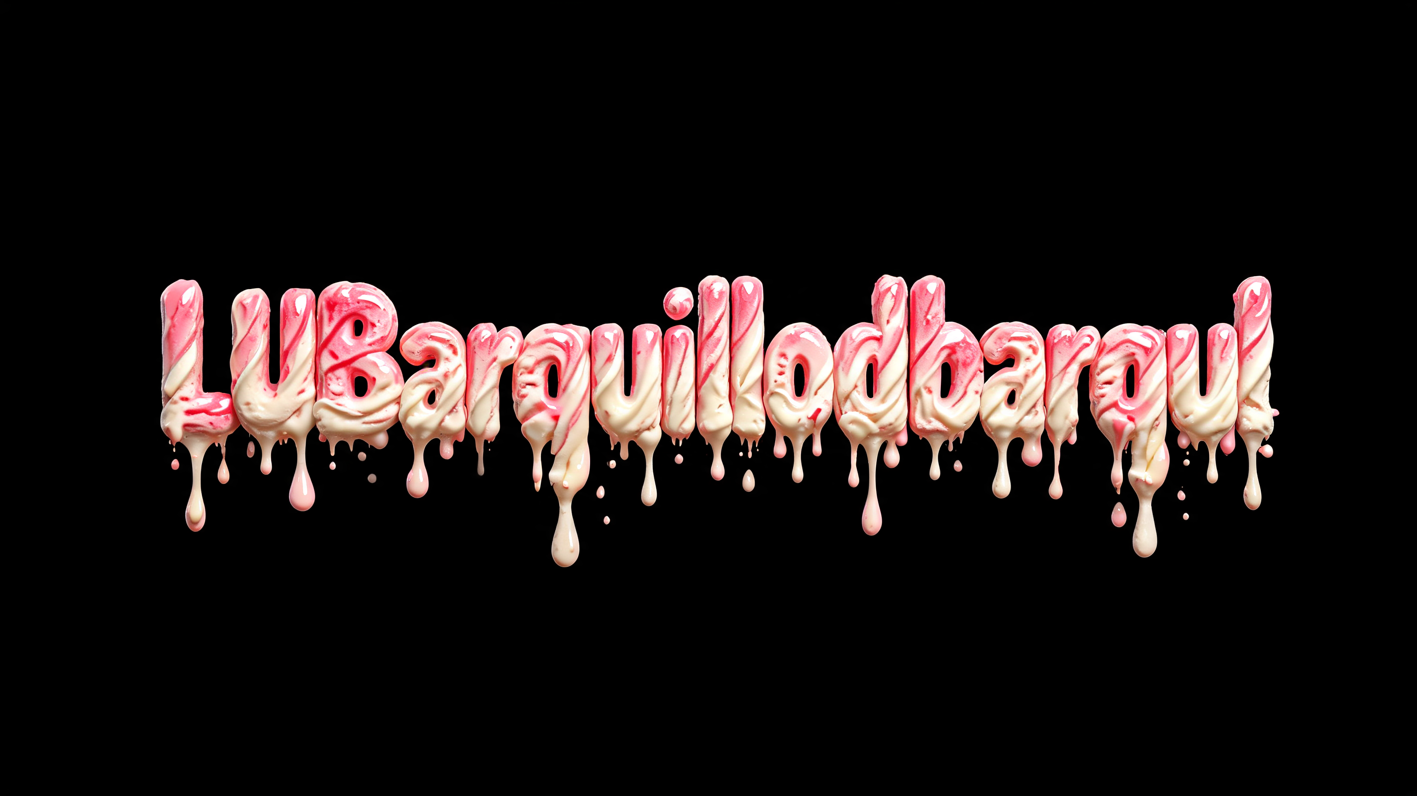 "LUBarquillodbarqul" — Drip Font Ice text effect