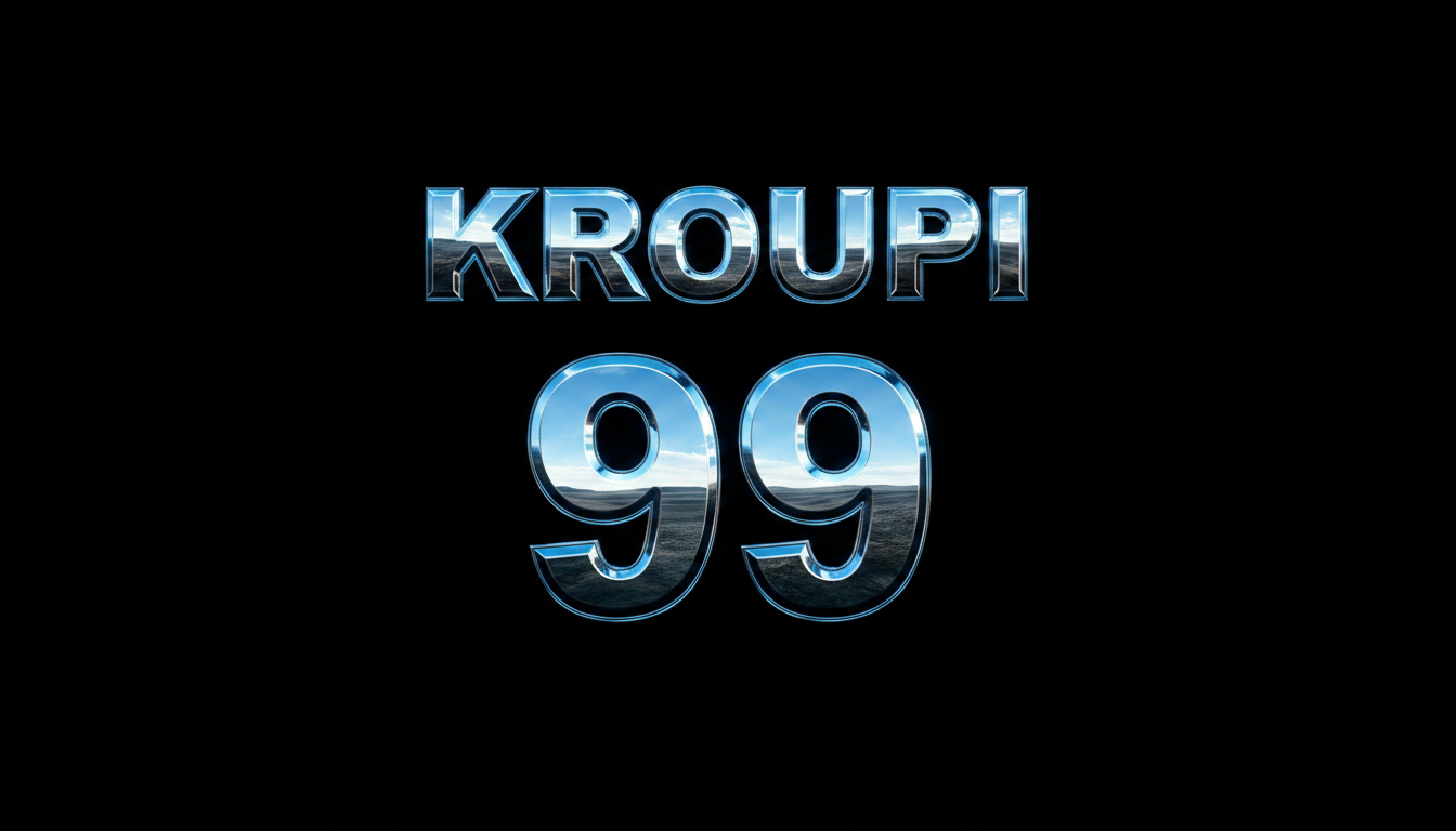 "KROUPI" — Chrome Metal 3d | AI Text Effect Generator