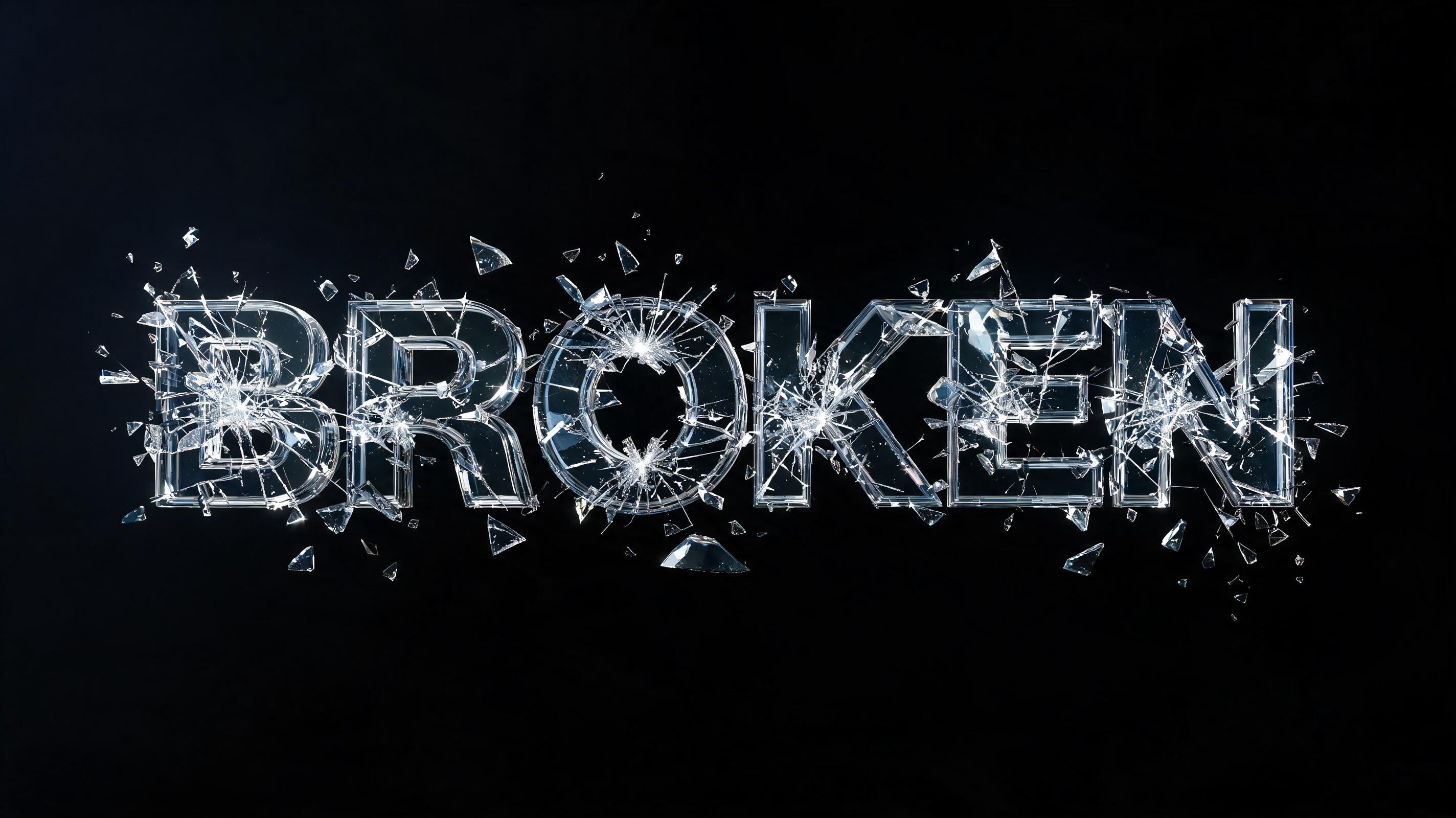 "BROKEN" — Glass | AI Text Effect Generator