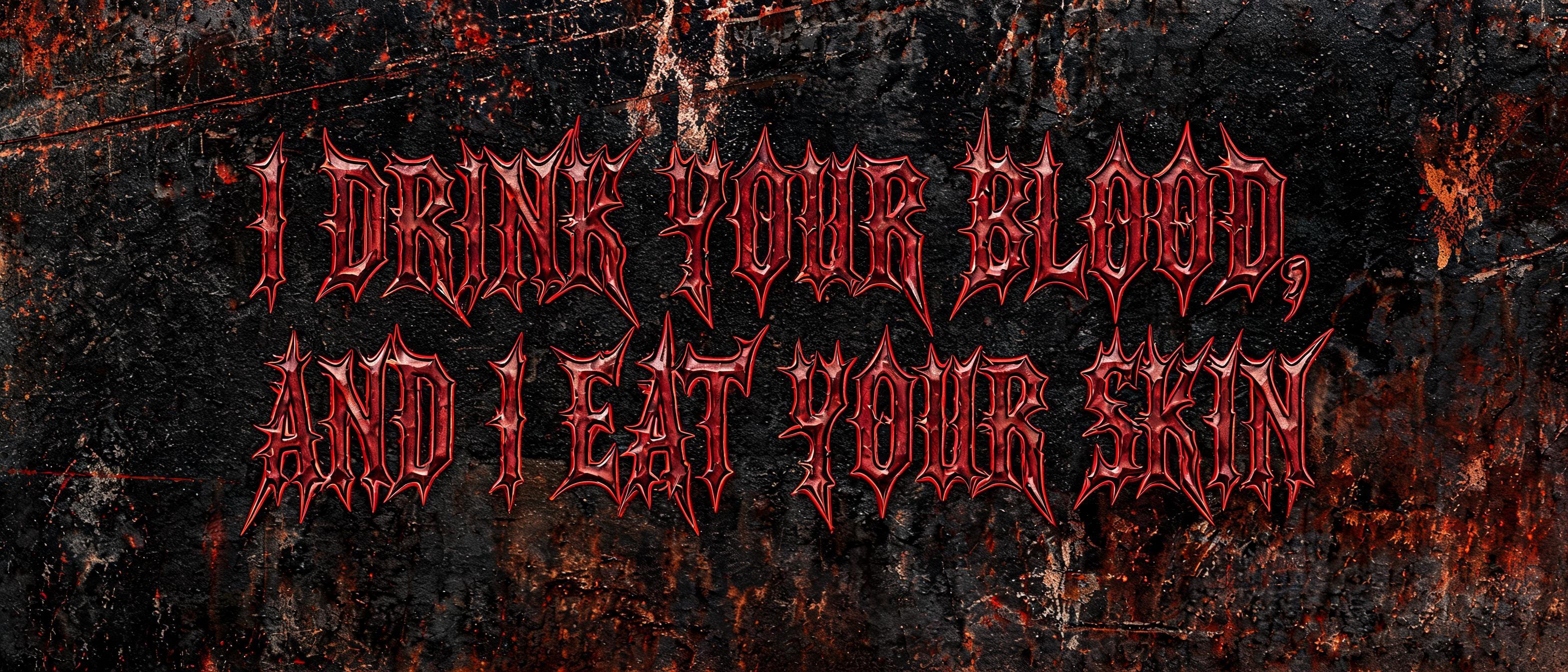 "I drink your blood, and I eat your skin" — Gothic | AI Text Effect Generator