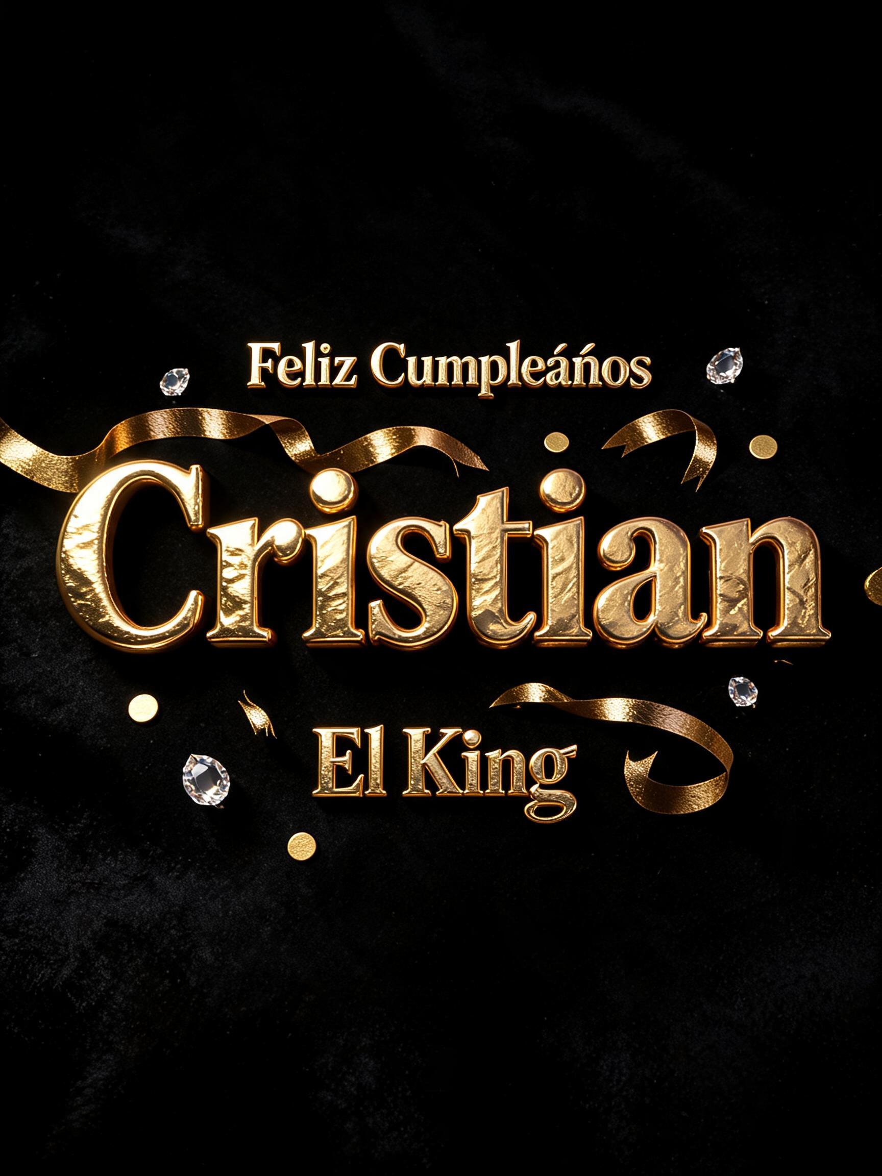 "Feliz Cumpleaños 
      Cristian 
El King" — Luxury Gold | AI Text Effect Generator