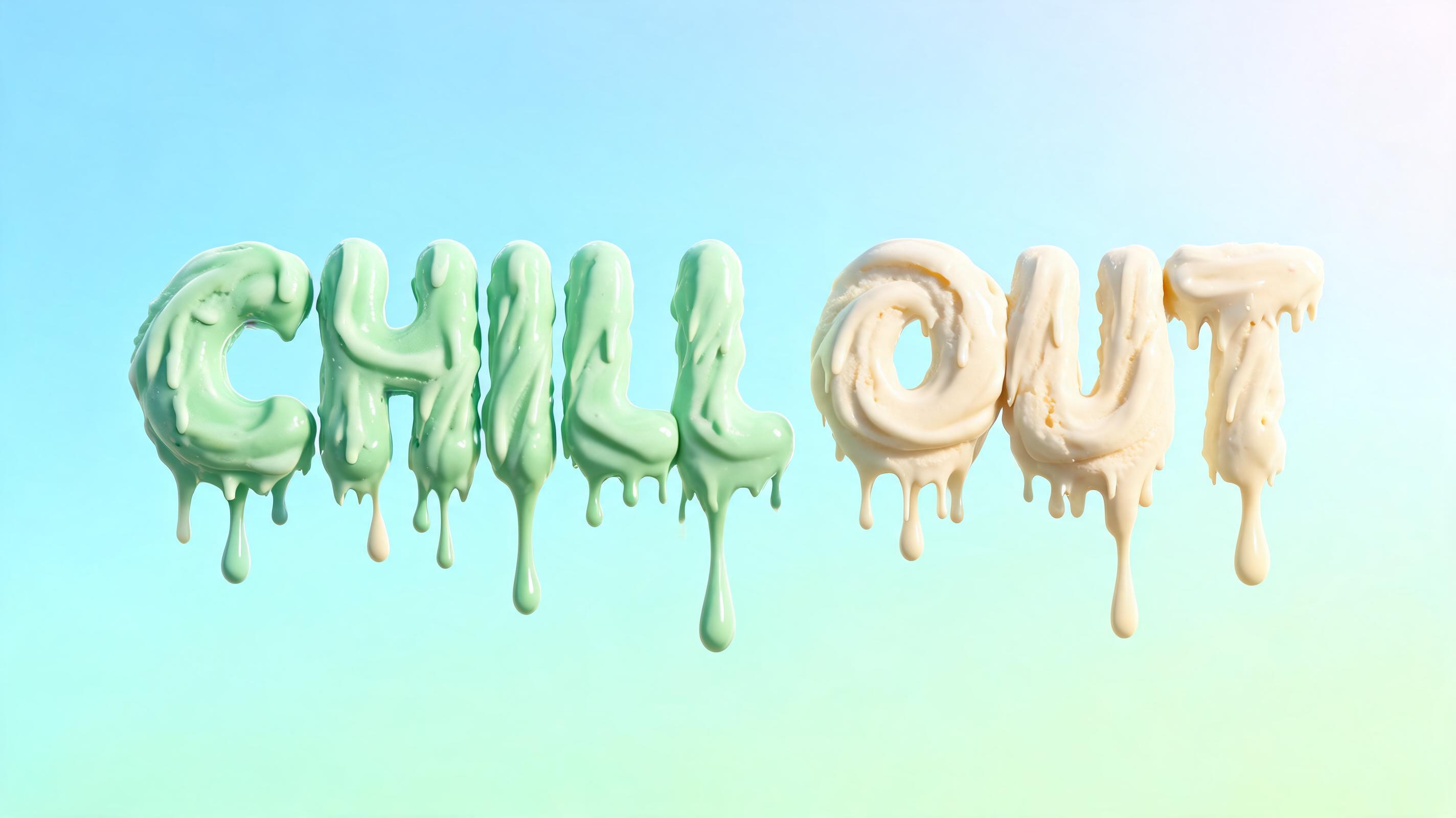 "Chill Out" — Drip Font Ice | AI Text Effect Generator